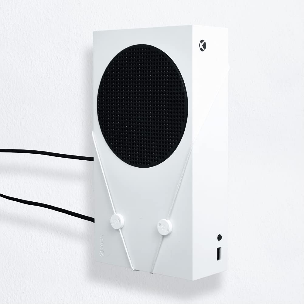 FLOATING GRIP XBOX Series S Wall Mount Kit - Secure & Space-Saving Vertical Mount for XBOX Series S Console (White) - Perfect for Bedroom, Game Room & Small Spaces