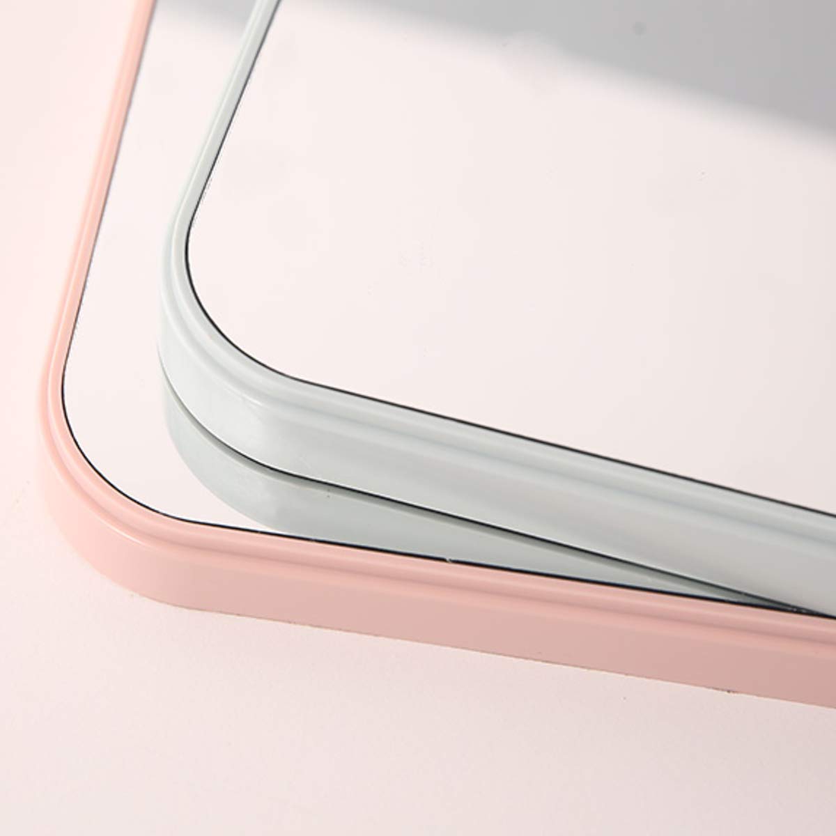 Pepplo Foldable Desktop Makeup Mirror - Portable Square Vanity Mirror with Frame for Women, Pink (1pc) | Perfect for Dressing Table, Bedroom & Travel Makeup Application