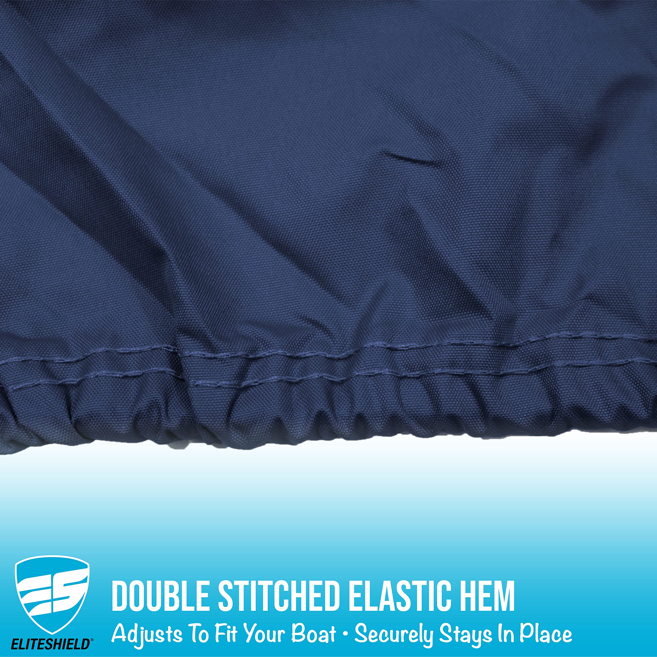 Elite Shield Heavy Duty 600D Polyester Waterproof Pontoon Boat Cover - Marine Grade Trailerable Deck Cover for 17ft-20ft Boats (102