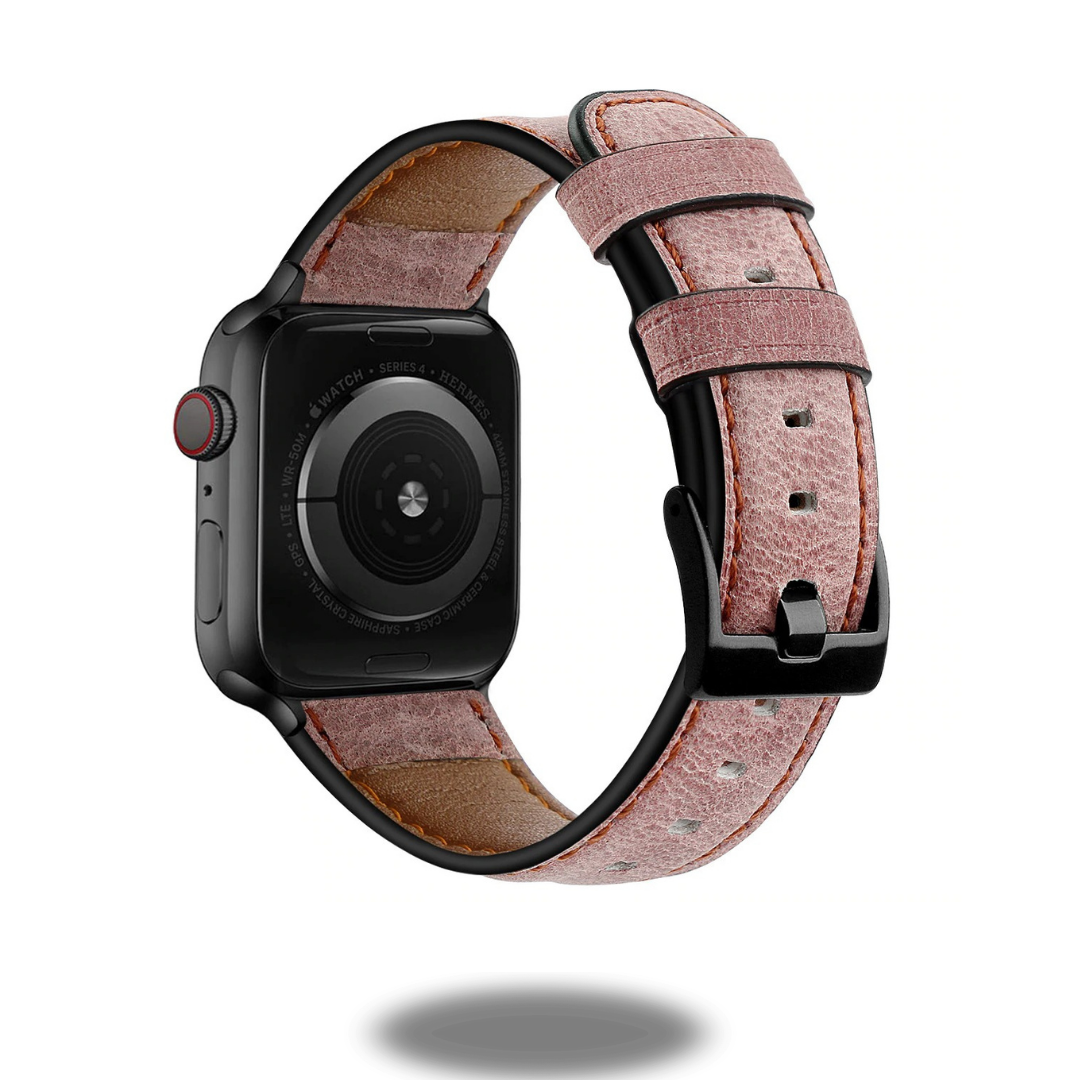 Vintage Leather Apple Watch Band - Classic Retro Style Replacement Strap for Apple Watch Series 1/2/3/4/5/6/7/8/SE - Perfect for Casual Wear, Office & Special Occasions