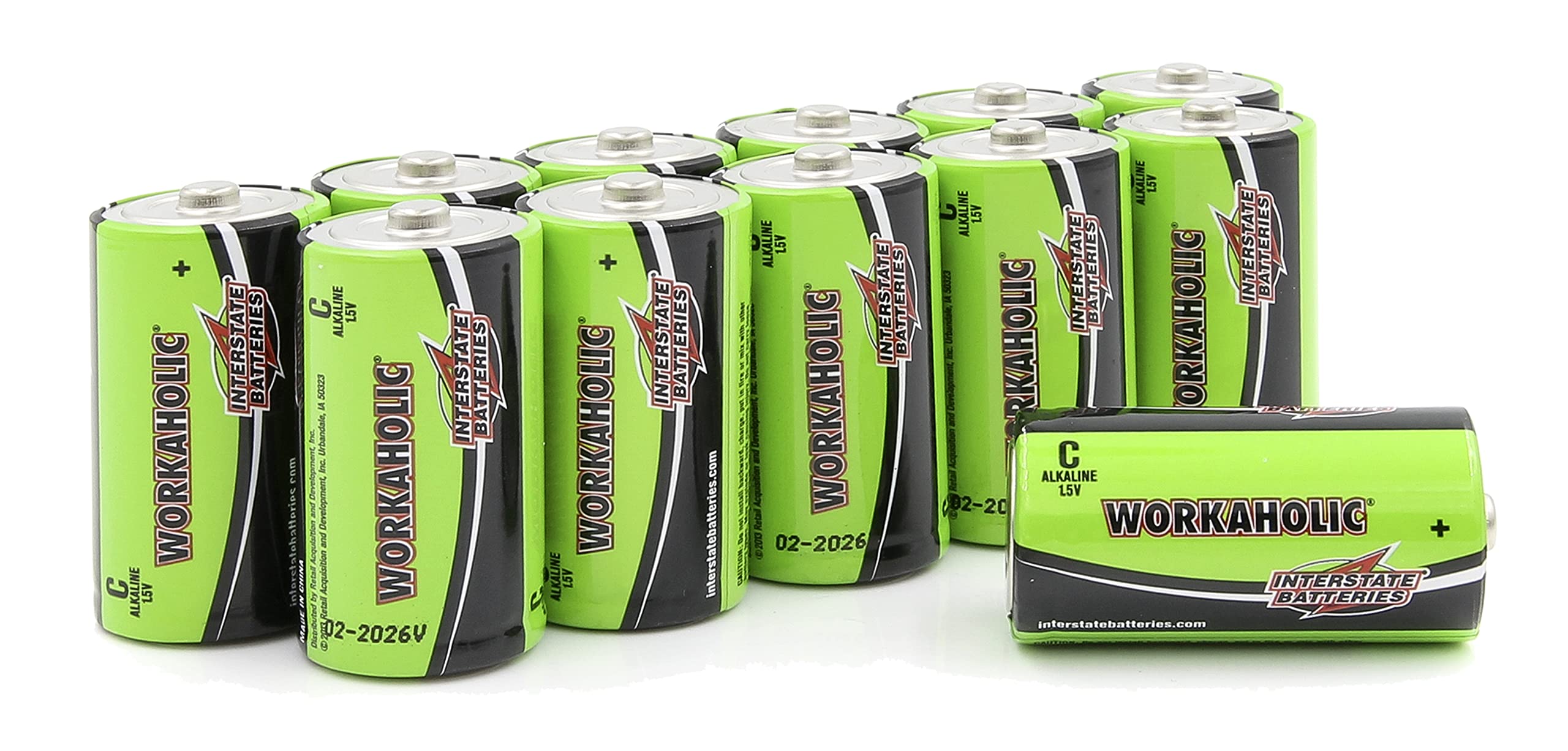 Interstate Batteries C Cell Alkaline Batteries (12 Pack) - 1.5V High Performance Long Lasting Batteries for Flashlights, Toys, Clocks & Electronic Devices - All-Purpose Power Solution (DRY0080)