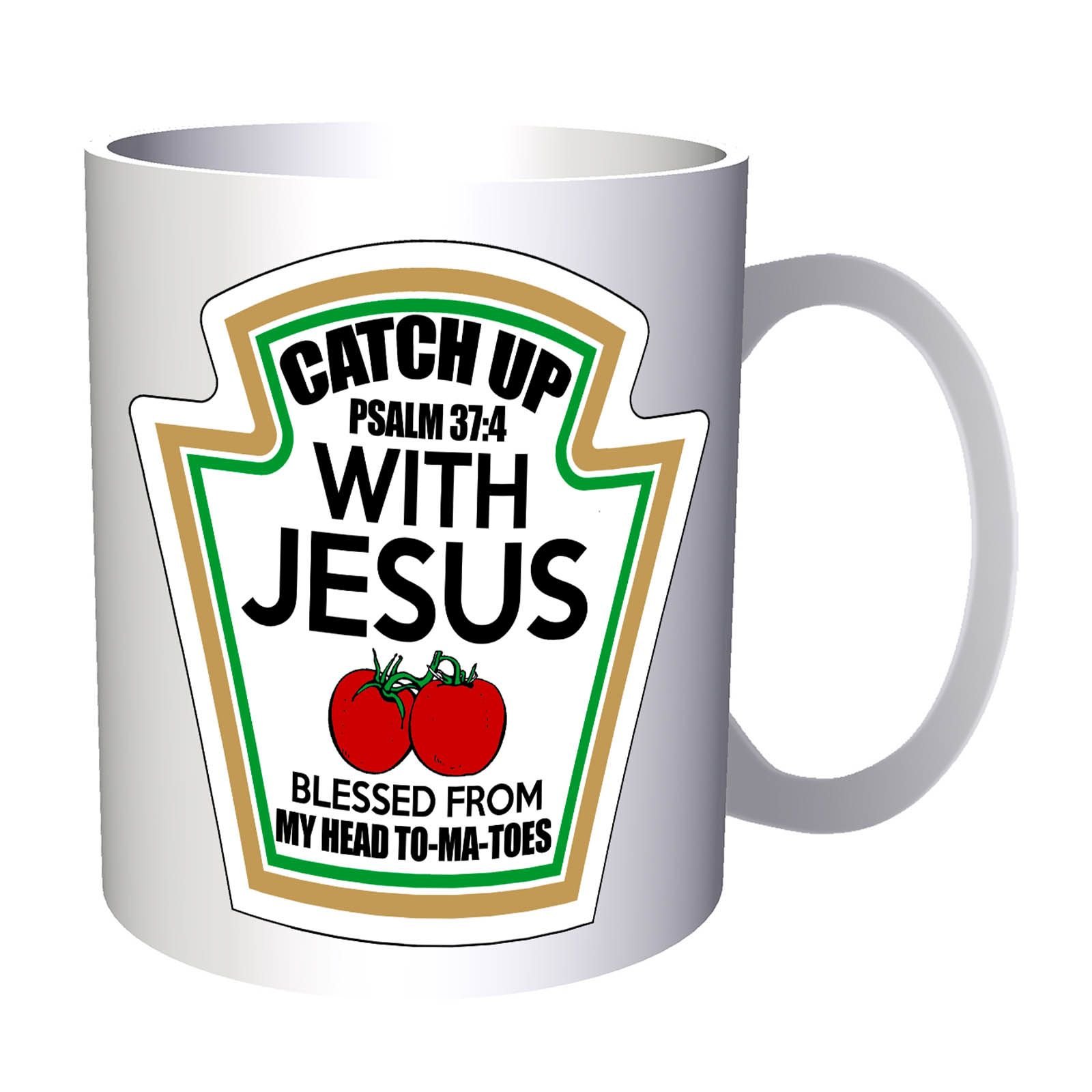 Funny Catch Up With Jesus 11oz Coffee Mug - Inspirational Christian Humor Gift for Bible Study, Church, or Home Use