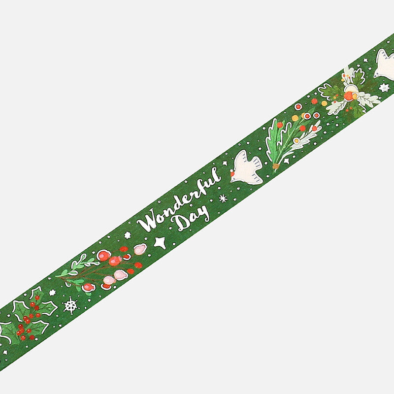 Christmas Happiness Washi Tape - Festive Holiday Decorative Paper Tape for Scrapbooking, Gift Wrapping & DIY Crafts - Perfect for Christmas Cards, Journals and Home Decor