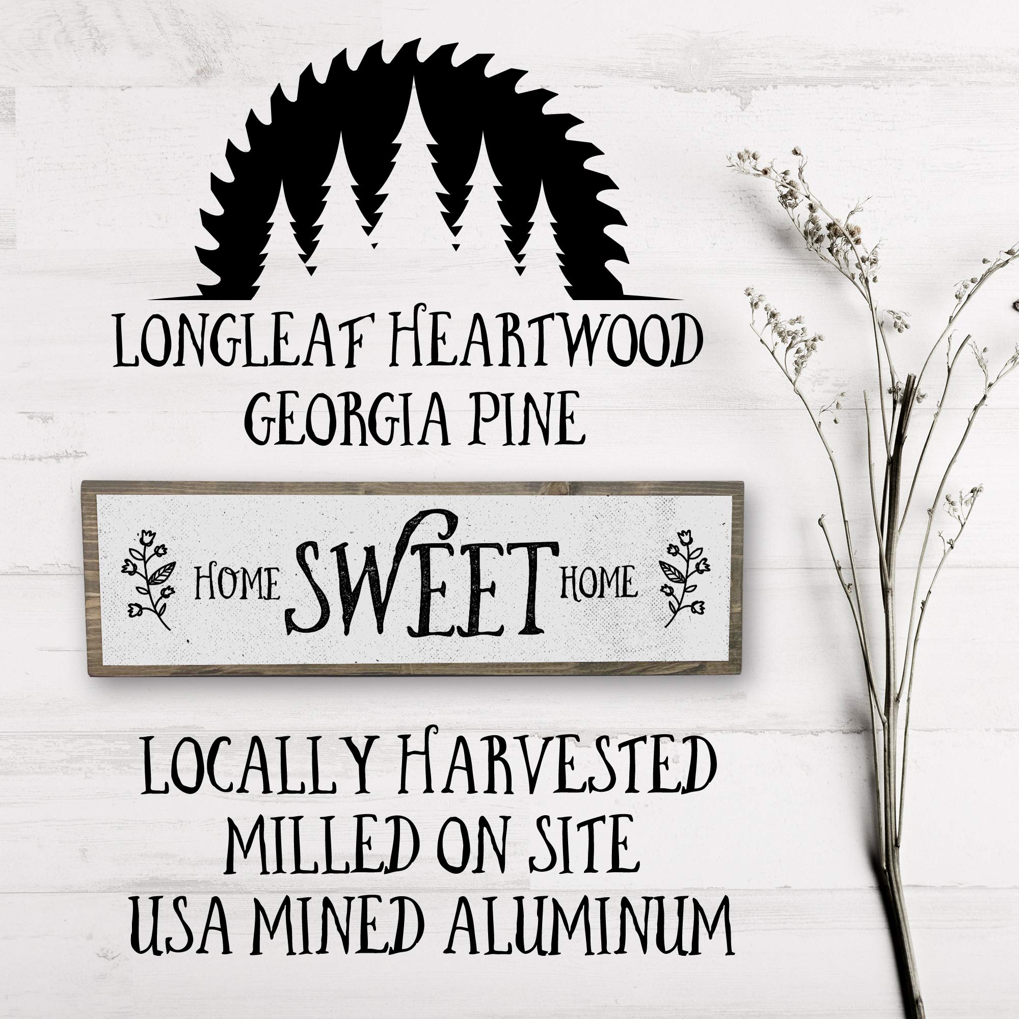 Rustic Home Sweet Home Wood Sign - Medium Size Wood & Metal Wall Decor for Farmhouse, Living Room, Bedroom, Entryway