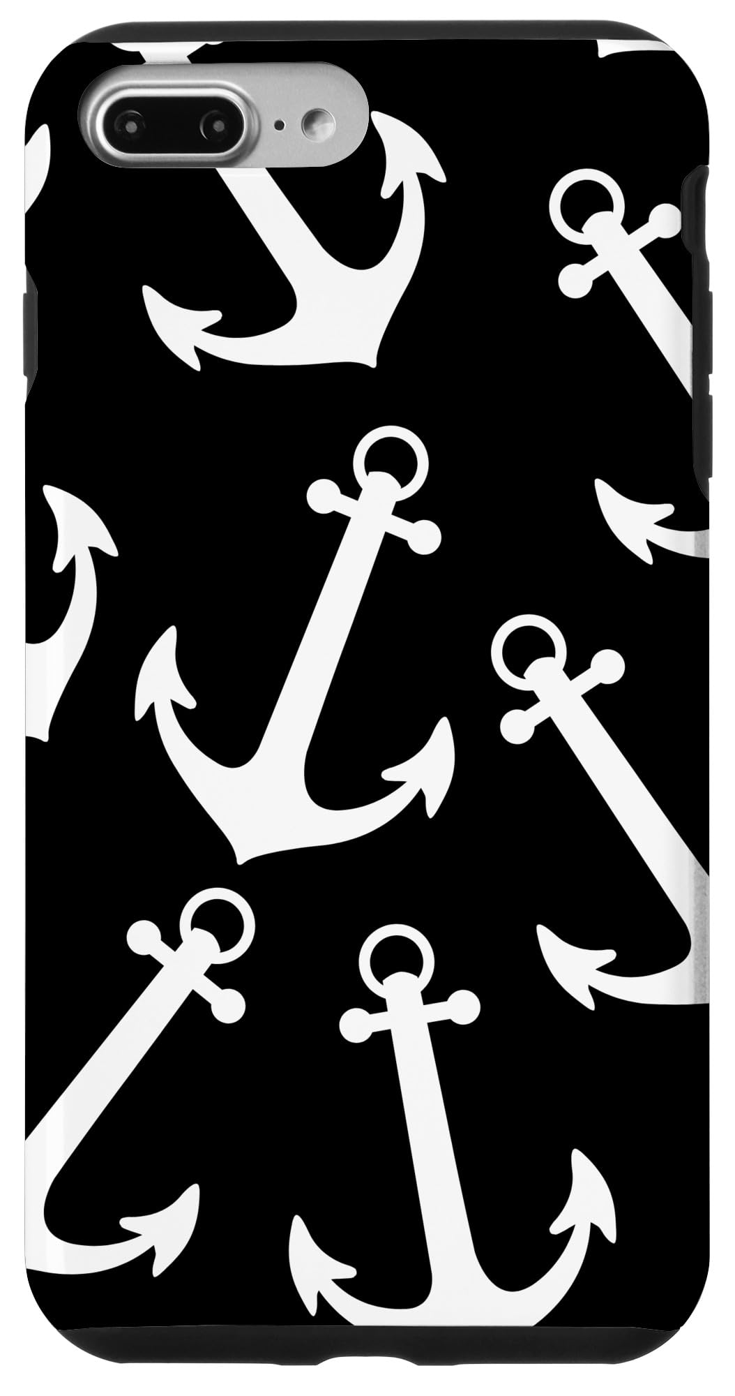 Premium iPhone 7 Plus/8 Plus Phone Case - Anchor Design in White & Black | Slim Protective Cover for Everyday Use, Work & Travel