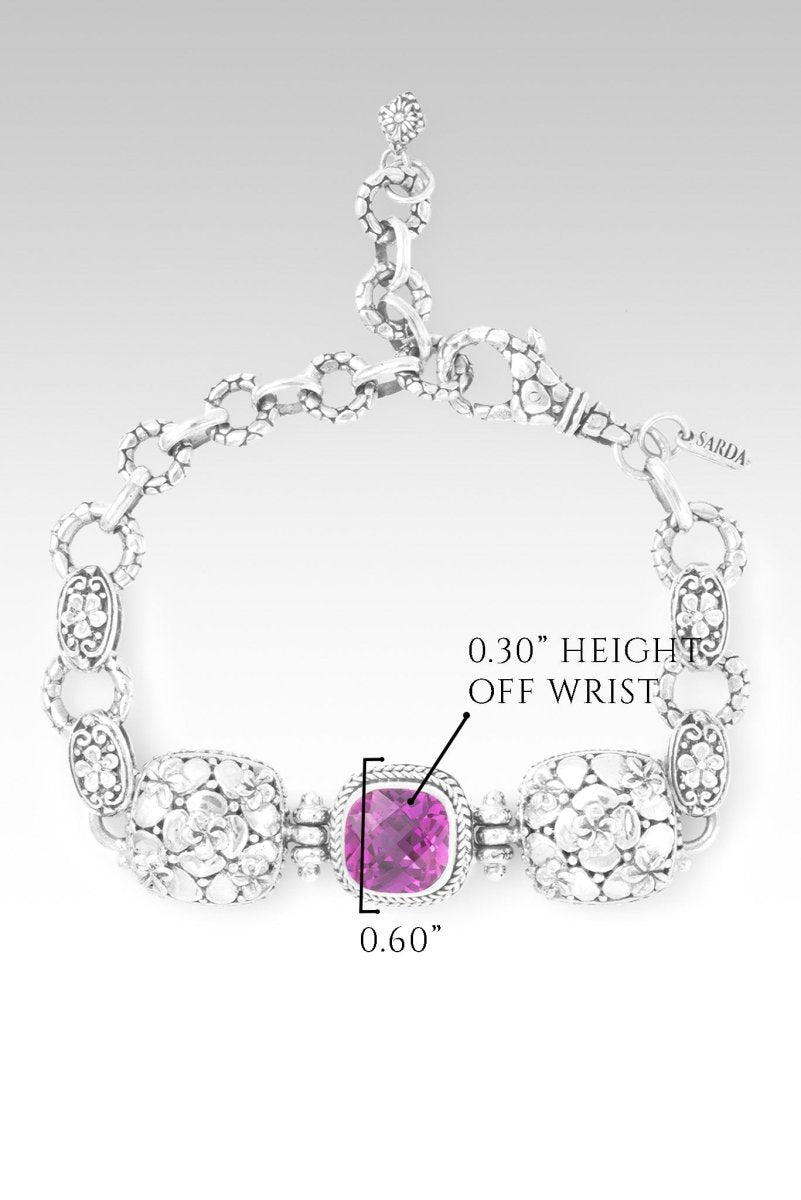 Bloom and Shine Bracelet™ - Lab Created Magenta Sapphire Jewelry for Women | Elegant Gift for Birthday, Anniversary & Special Occasions | Perfect for Parties, Weddings & Everyday Wear