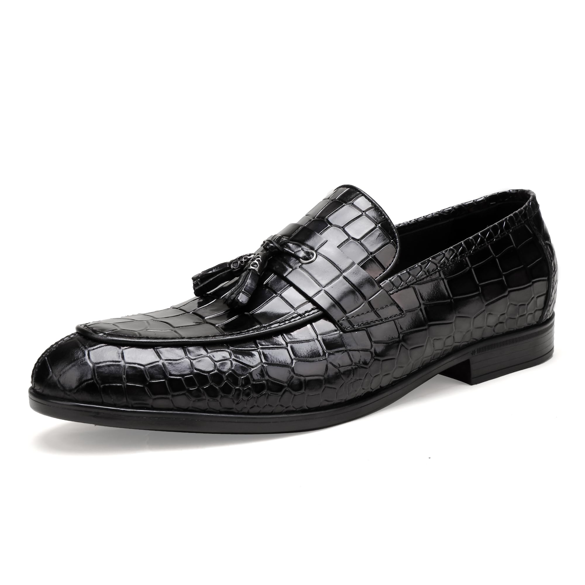 Premium Men's Leather Tassel Loafers - Luxury Slip-On Penny Loafers for Wedding, Party & Formal Occasions - Comfortable Dress Shoes for Business, Cocktail Events & Special Celebrations