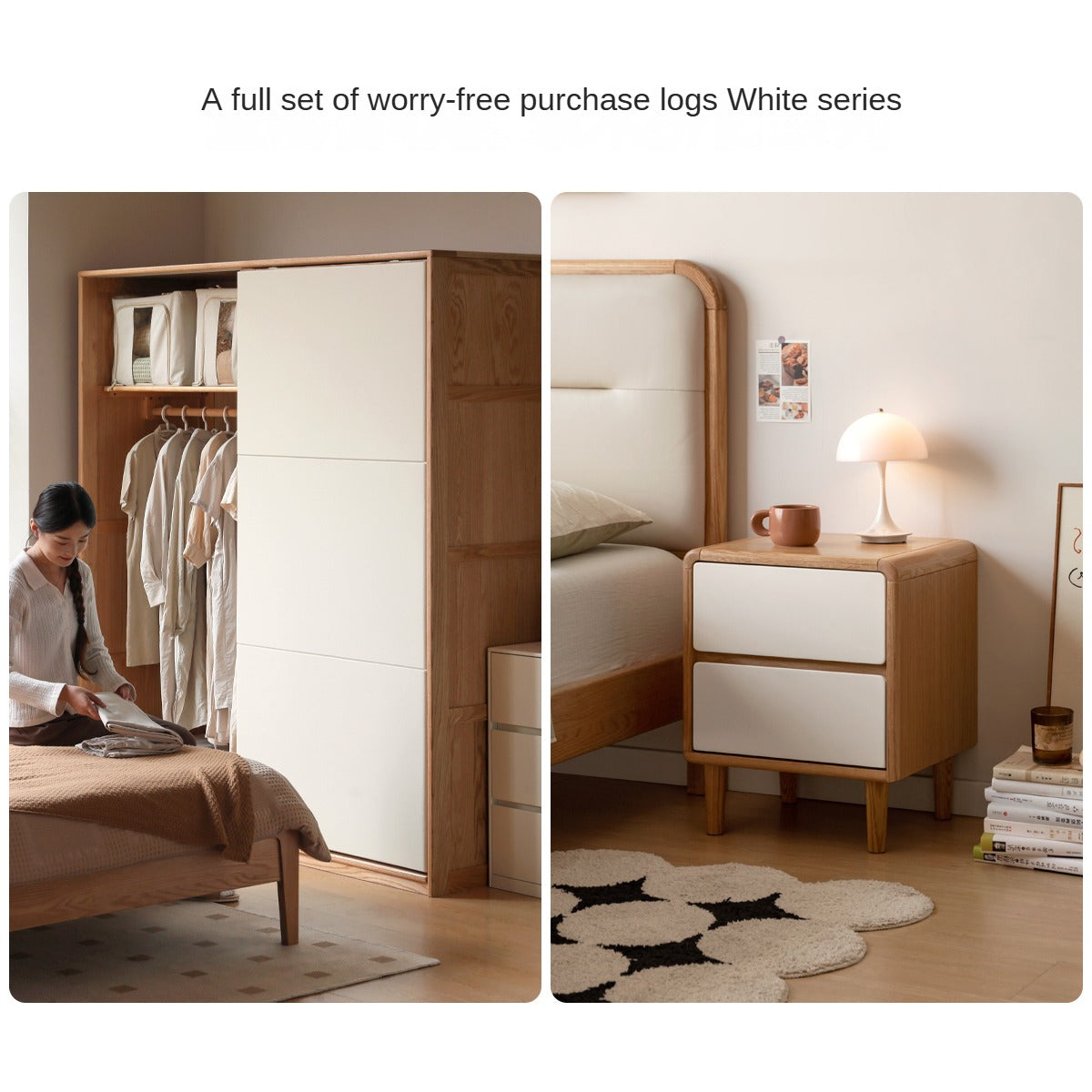 Oak Solid Wood Modern Nine Drawer Cabinet - Stylish Storage Solution for Bedroom, Living Room & Office Organization
