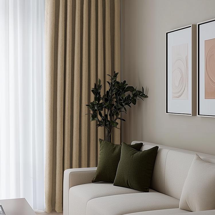 Windsor Jacquard Oat Latte Floral Blackout Curtains - Heavyweight Classic Custom Drapes for Living Room & Bedroom - Noise Reducing & Light Blocking Window Treatments