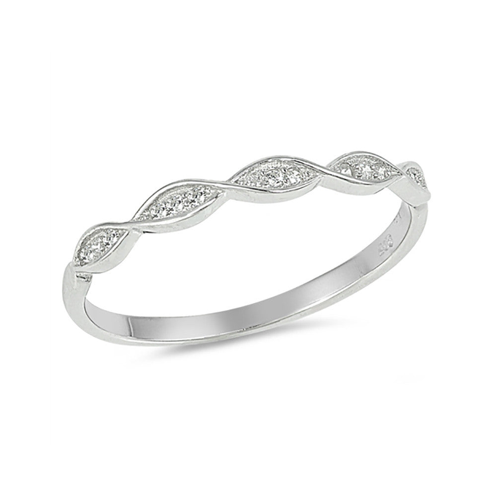 2mm Twisted Eternity Band Ring - Round 925 Sterling Silver Wedding Ring for Women, Stackable Ring for Everyday Wear, Anniversary Gift for Her