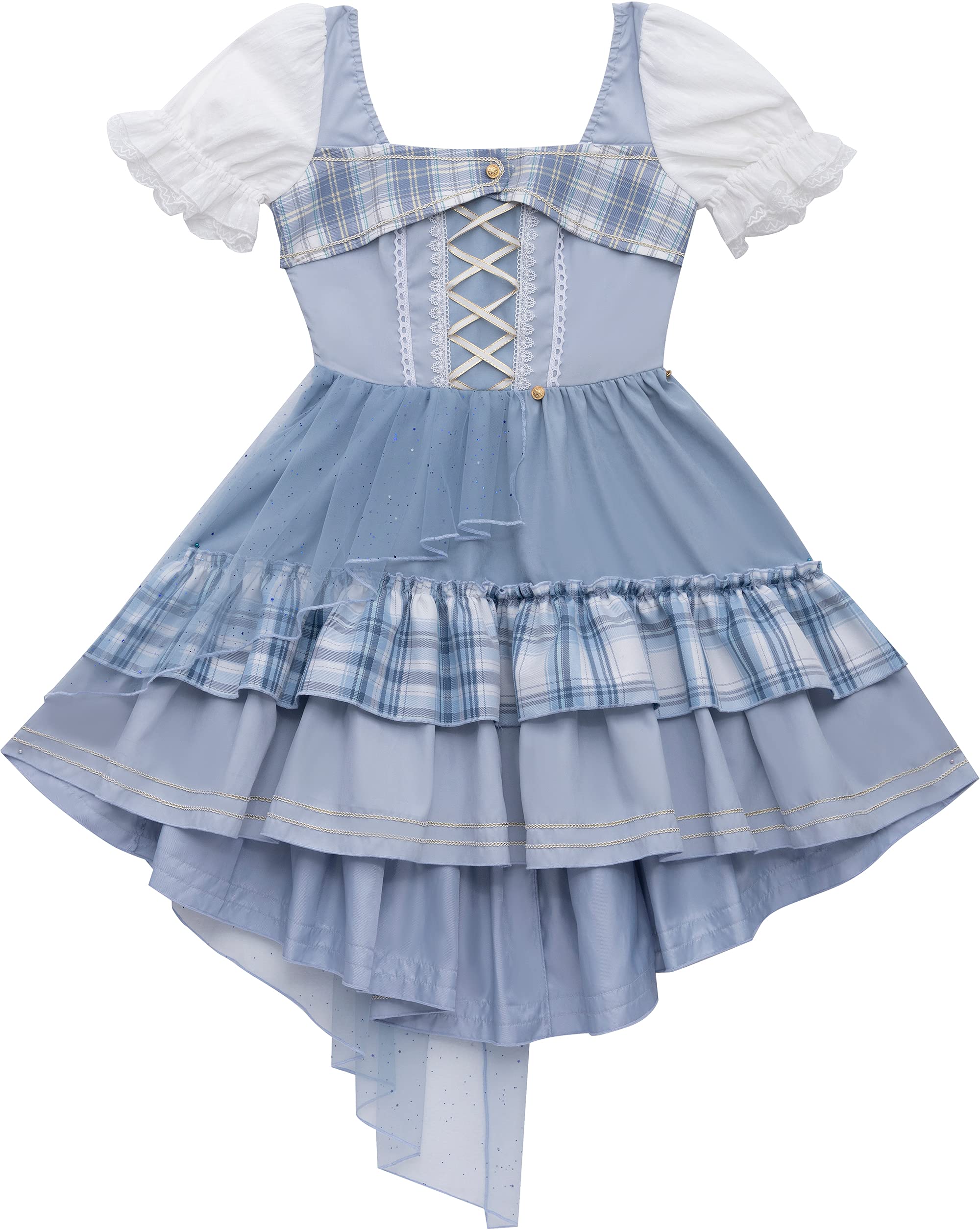 Sweet One Piece Lolita Dress - Plus Size Anime Cosplay Uniform in Blue - Women's Kawaii Fashion for Conventions, Halloween & Photoshoots