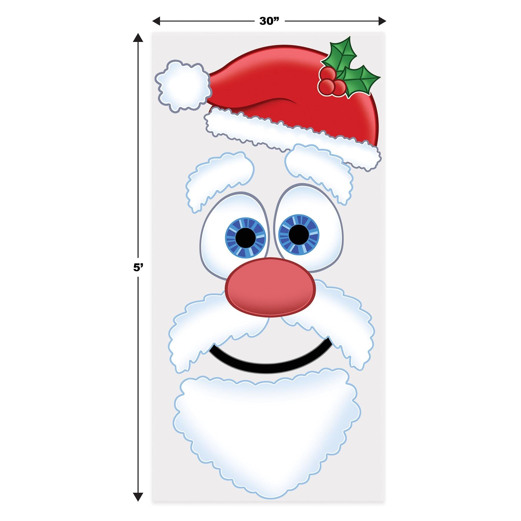 12 Pack Beistle Christmas Santa Face Door Cover - Festive Holiday Decor for Doors, Windows & Parties - Perfect for Home, Office & School Decorations