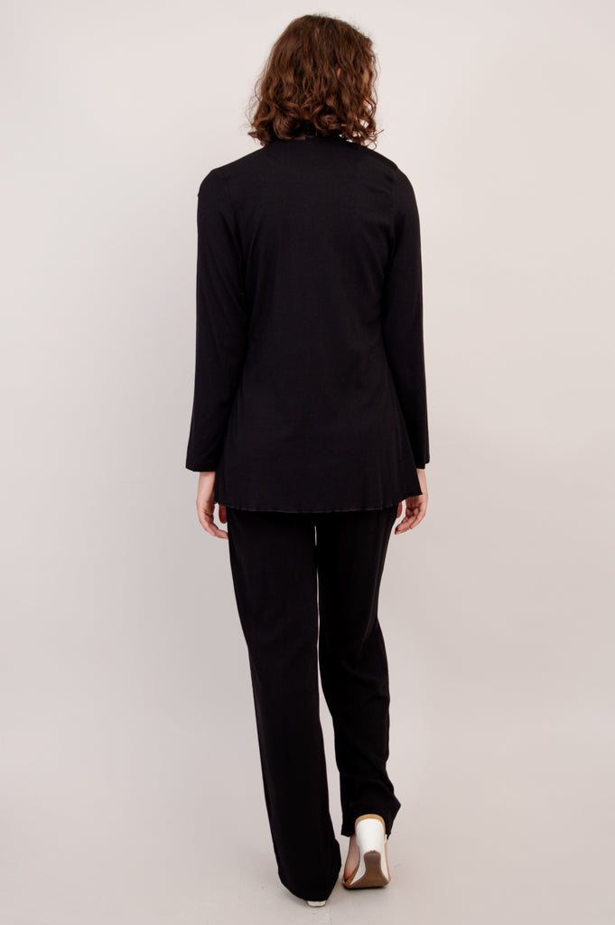 Diana Jacket - Black Linen Bamboo Blazer for Women | Lightweight Summer Jacket for Office, Travel & Casual Outfits