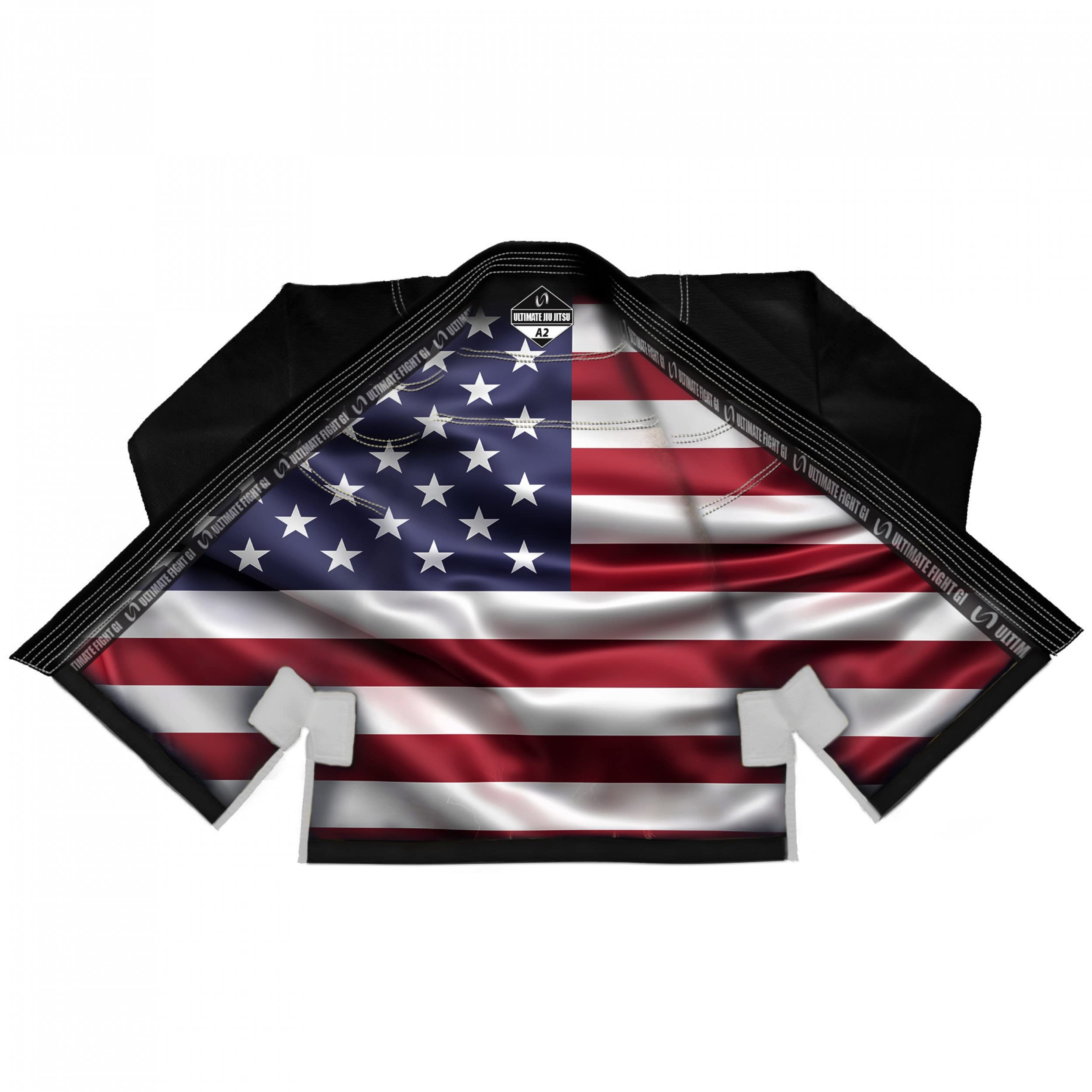 Premium Brazilian Jiu-Jitsu Gi with USA Flag Sublimation - Lightweight & Durable BJJ Uniform for Training & Competition - Perfect for MMA, Grappling, and Martial Arts Practice