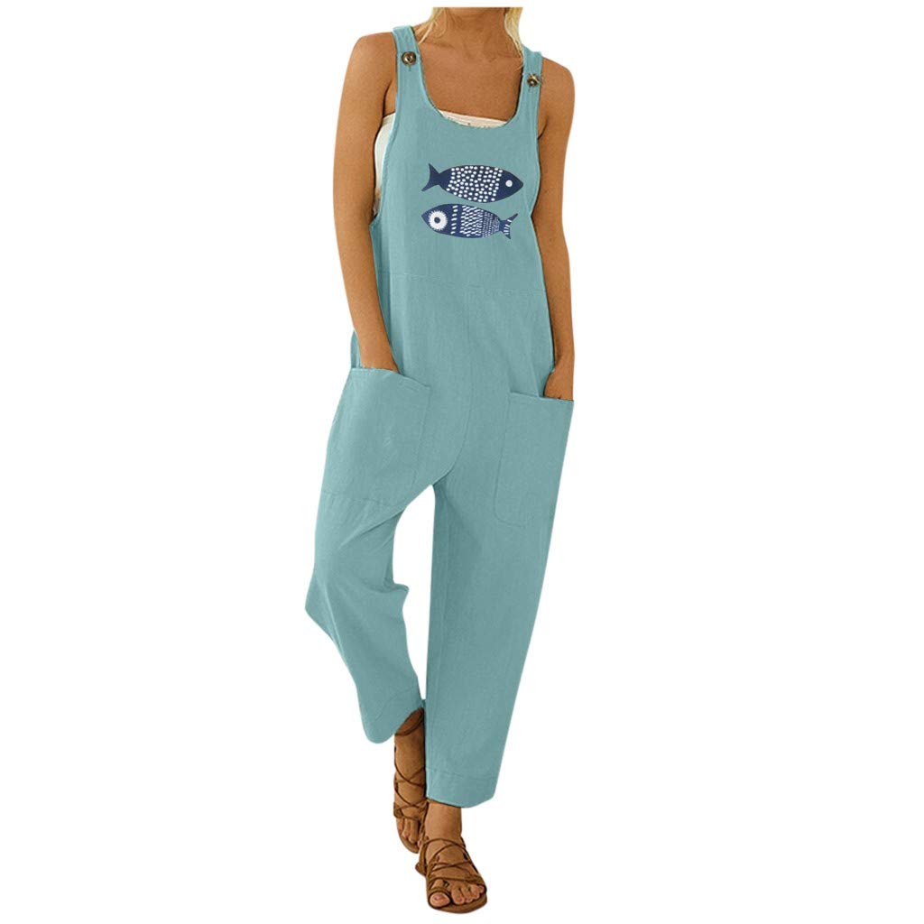 Women's Plus Size Casual Jumpsuits - Baggy Wide Leg Romper Overalls with Bibs, Harem Pants for Everyday Wear, Street Style & Boho Fashion