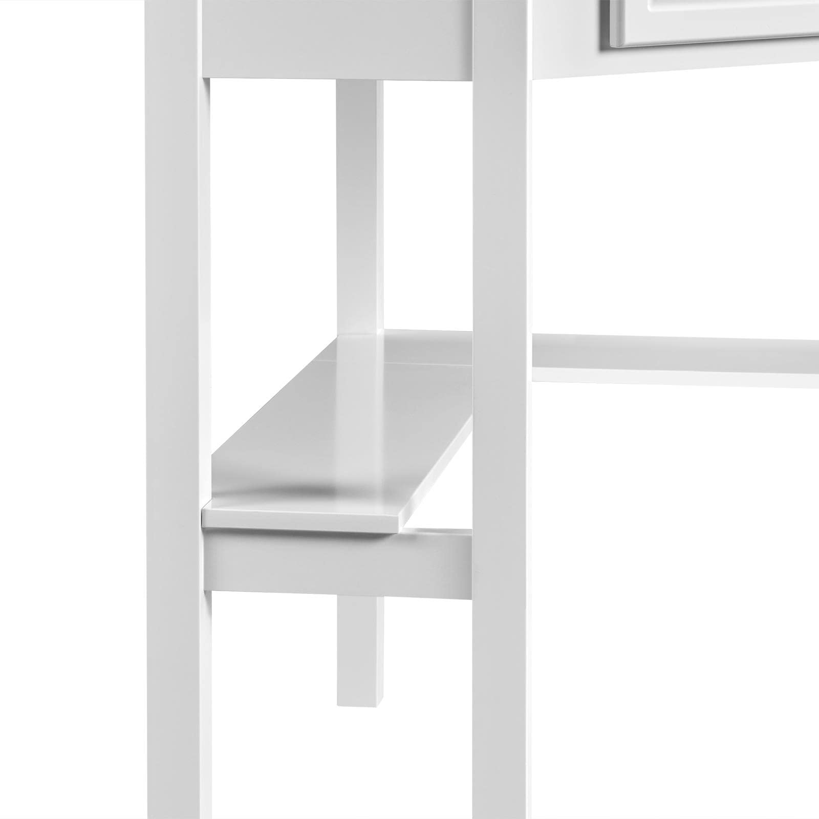 Topeakmart White Home Office Computer Desk with Shelves & Drawers - Ergonomic Corner Laptop Desk for Small Spaces, Perfect for Remote Work, Online Classes & Gaming Setup