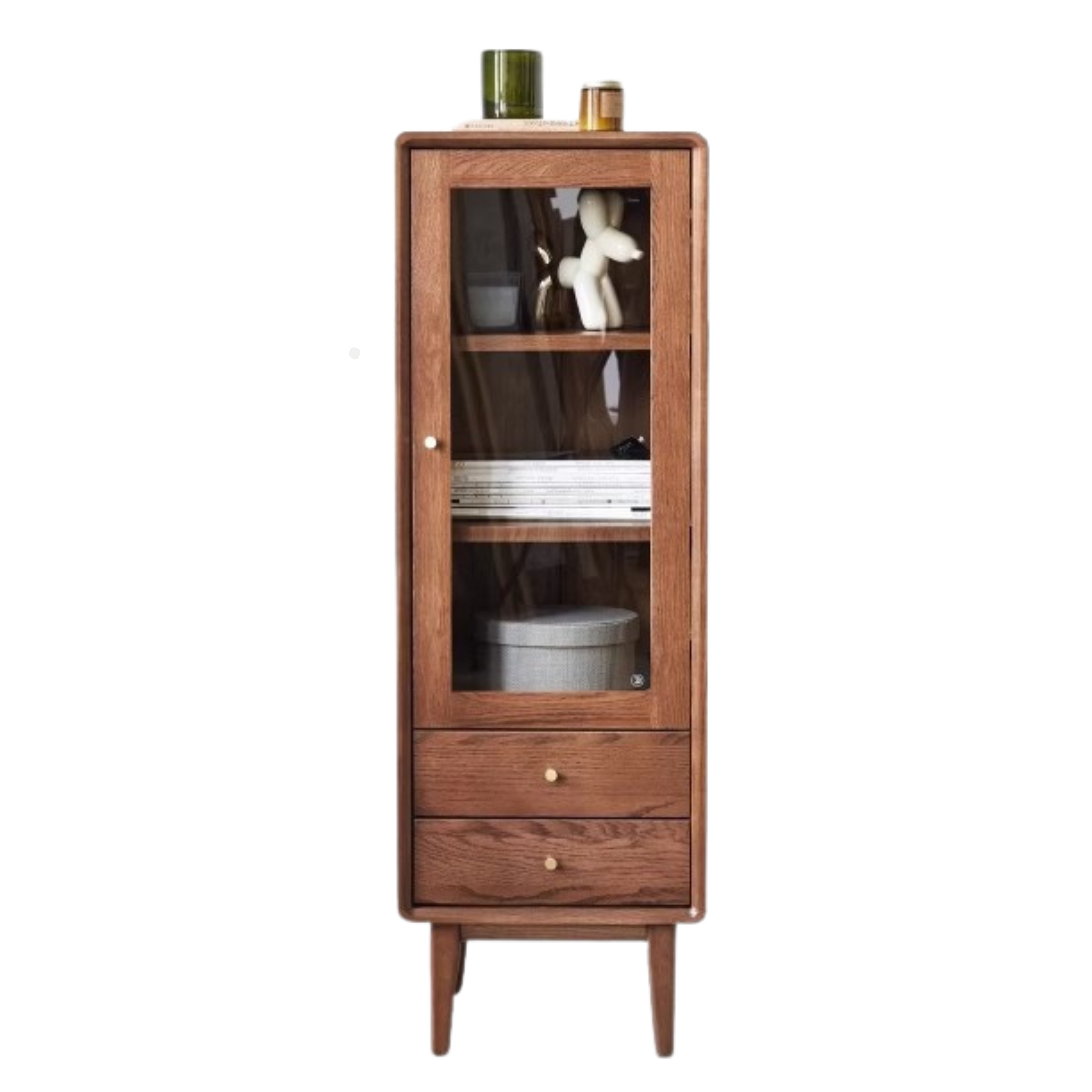 Solid Oak Wood Side Cabinet - Rustic Storage Cabinet for Living Room, Bedroom, or Entryway - Perfect for Organizing Books, Decor & Essentials