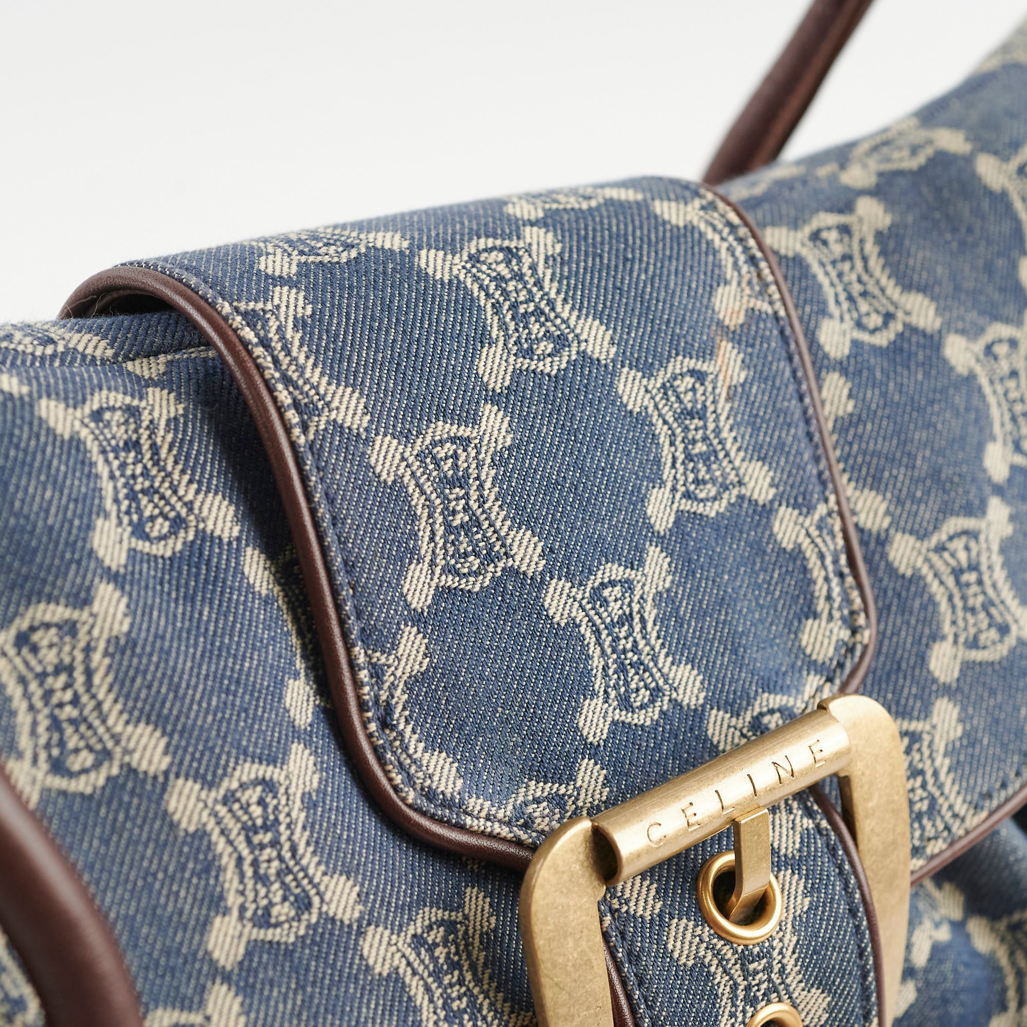 Vintage Celine Denim Shoulder Bag for Women - 90s Retro Designer Handbag - Perfect for Casual Outings, Travel & Daily Use