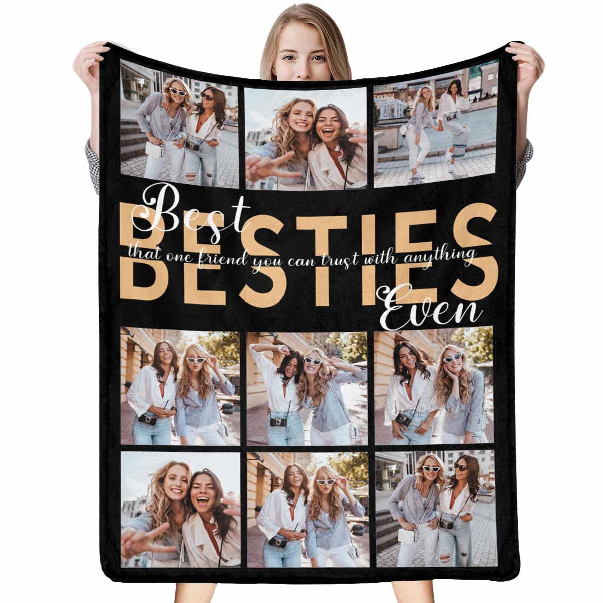 MyPupSocks Custom Best Friend Gifts - 30x40 Soft Throw Blanket for Women & Girls | Long Distance Friendship, Sister Gift Idea | Perfect for Couch, Bed, Movie Nights & Gifting