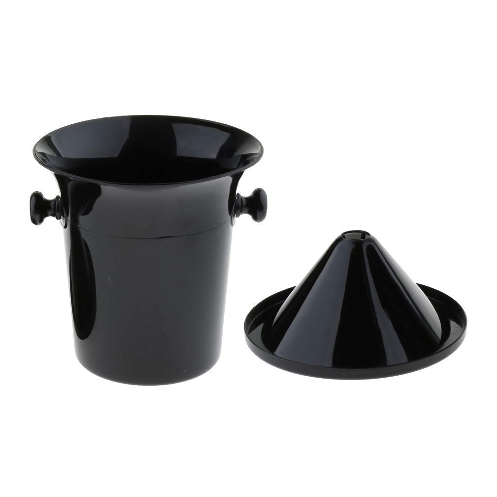 3-Piece Black Plastic Champagne Wine Spittoon Set - 3L Capacity with Funnel for Tastings, Events & Sommelier Use - Durable & Portable Wine Accessories