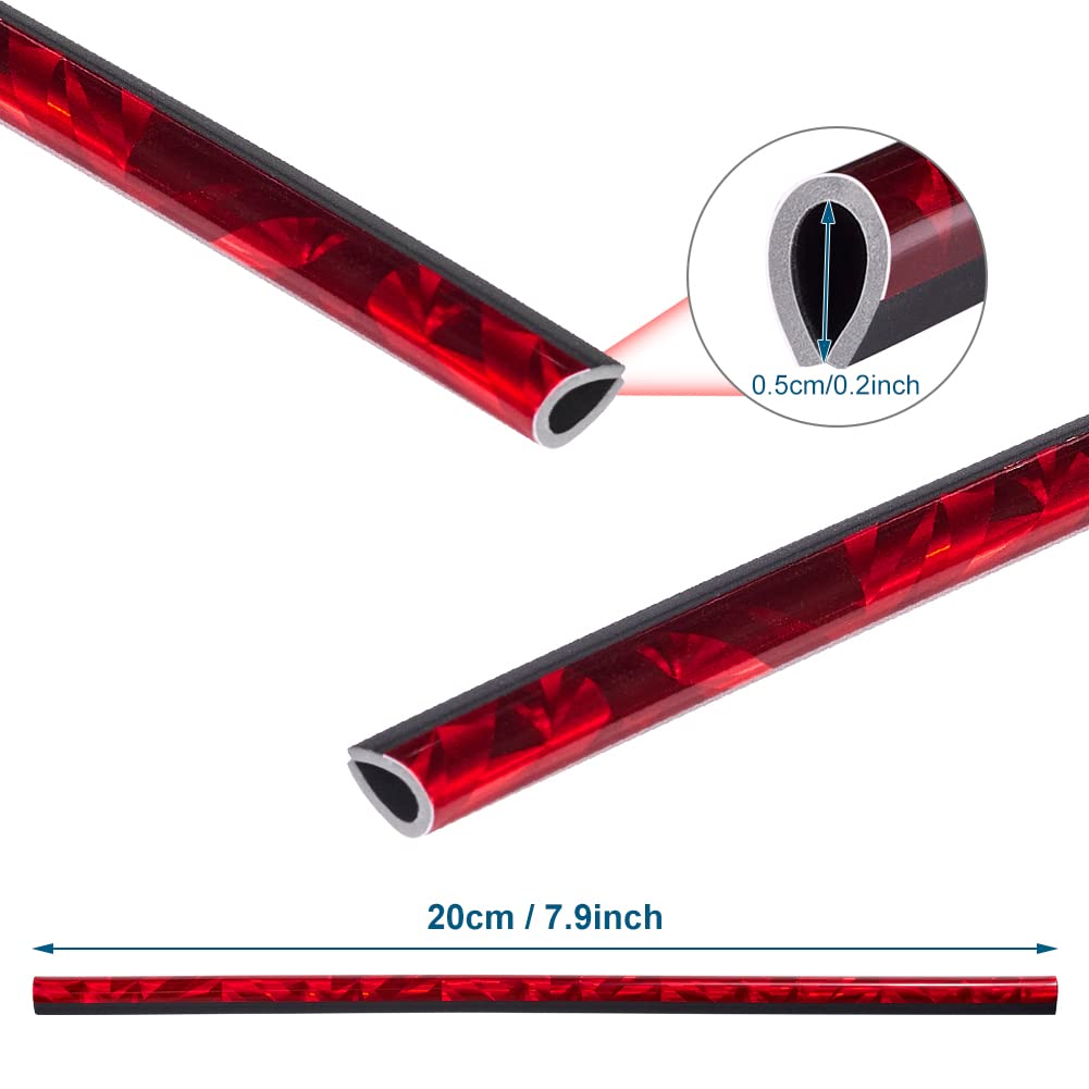 10PCS Red Car AC Vent Decoration Strips - DIY Auto Interior Molding Trim for Car Air Conditioner Outlets | Universal Fit for Most Vehicles | Enhance Your Car's Interior Style & Protection