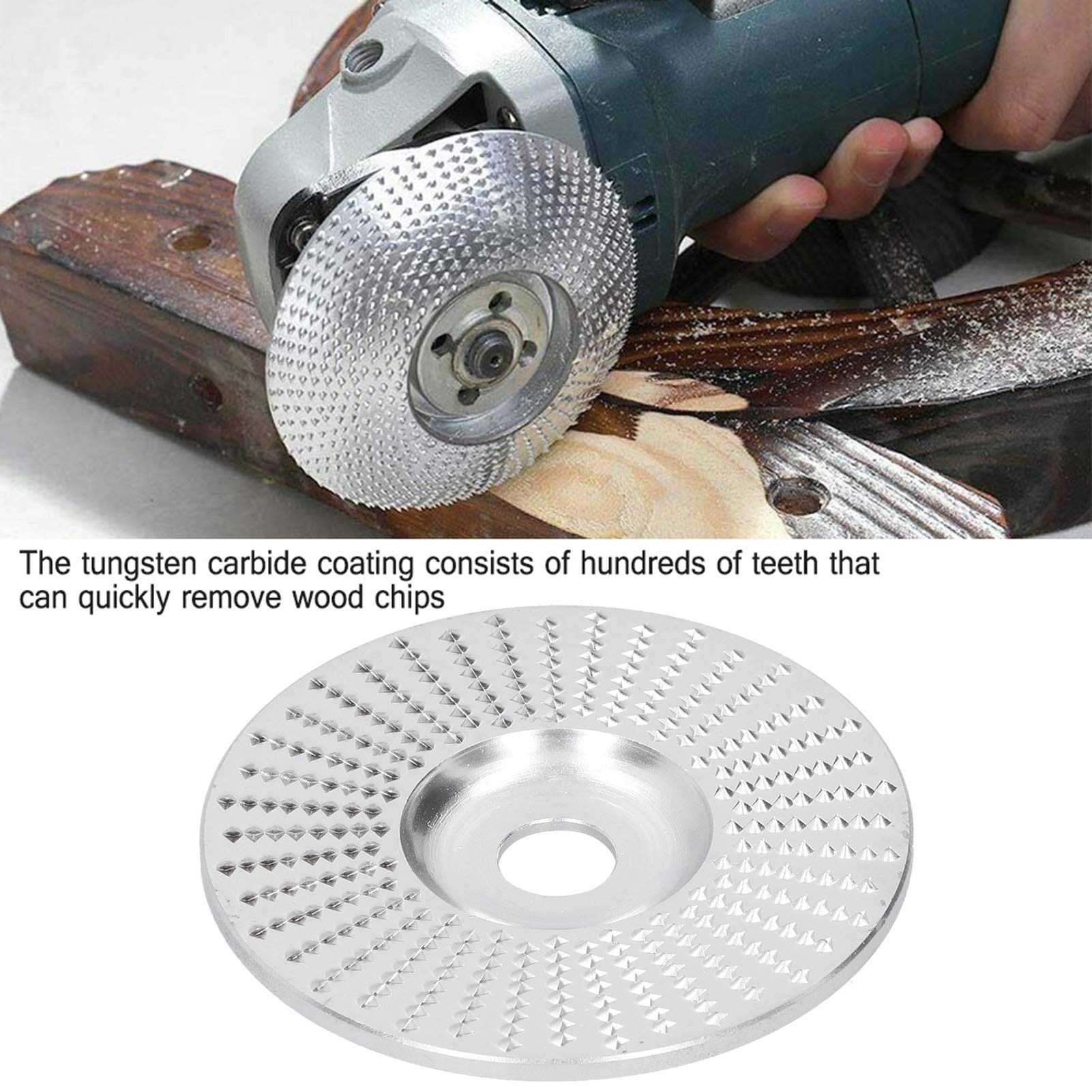 3.9 Inch Tungsten Carbide Angle Grinder Wheel - 1PC Quick Shaping Disc for Wood Polishing & Non-Metallic Material Grinding - Perfect for DIY Projects, Woodworking & Surface Preparation
