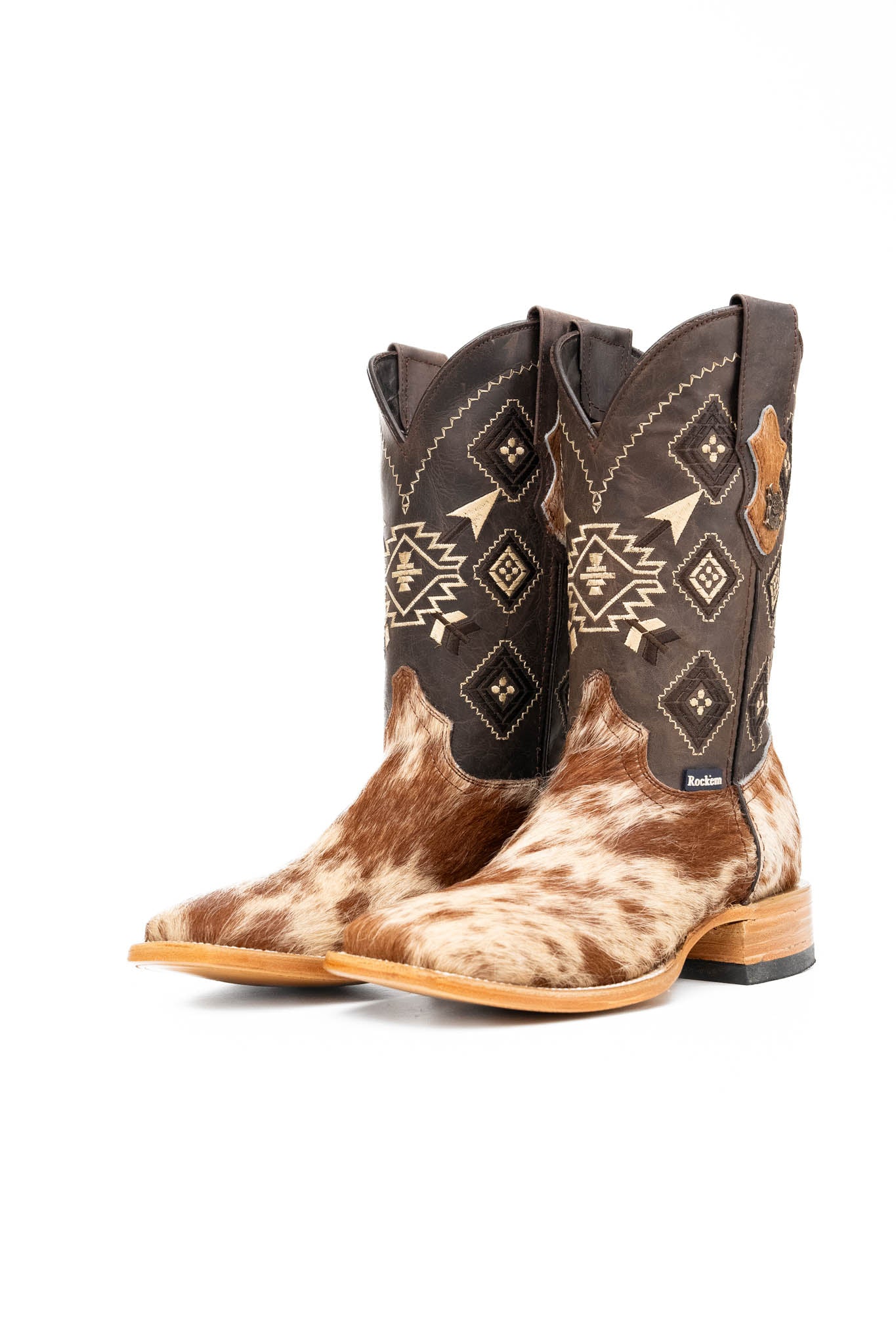 Authentic Men's Cowhide Square Toe Cowboy Boots - Size 6 - Western Style Riding Boots for Country Music Festivals & Rodeo Events