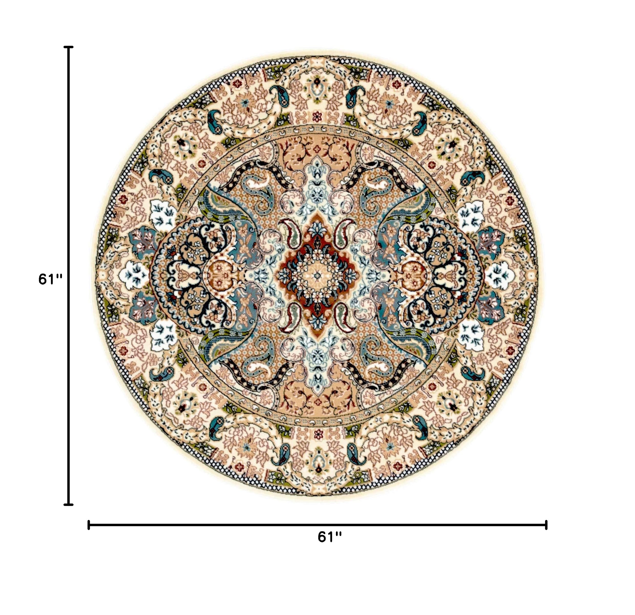 Unique Loom Narenj Collection Classic Traditional Medallion Textured Design Area Rug - 5'1