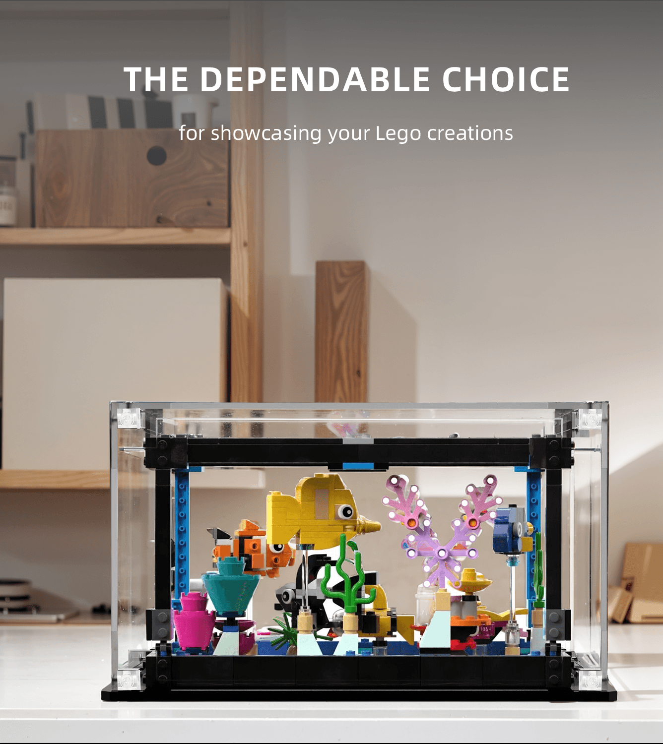 Lego Creator Fish Tank 31122 Display Case - Clear Acrylic Protection for Lego Sets - Perfect for Showcasing Collections in Home, Office, or Gift Giving