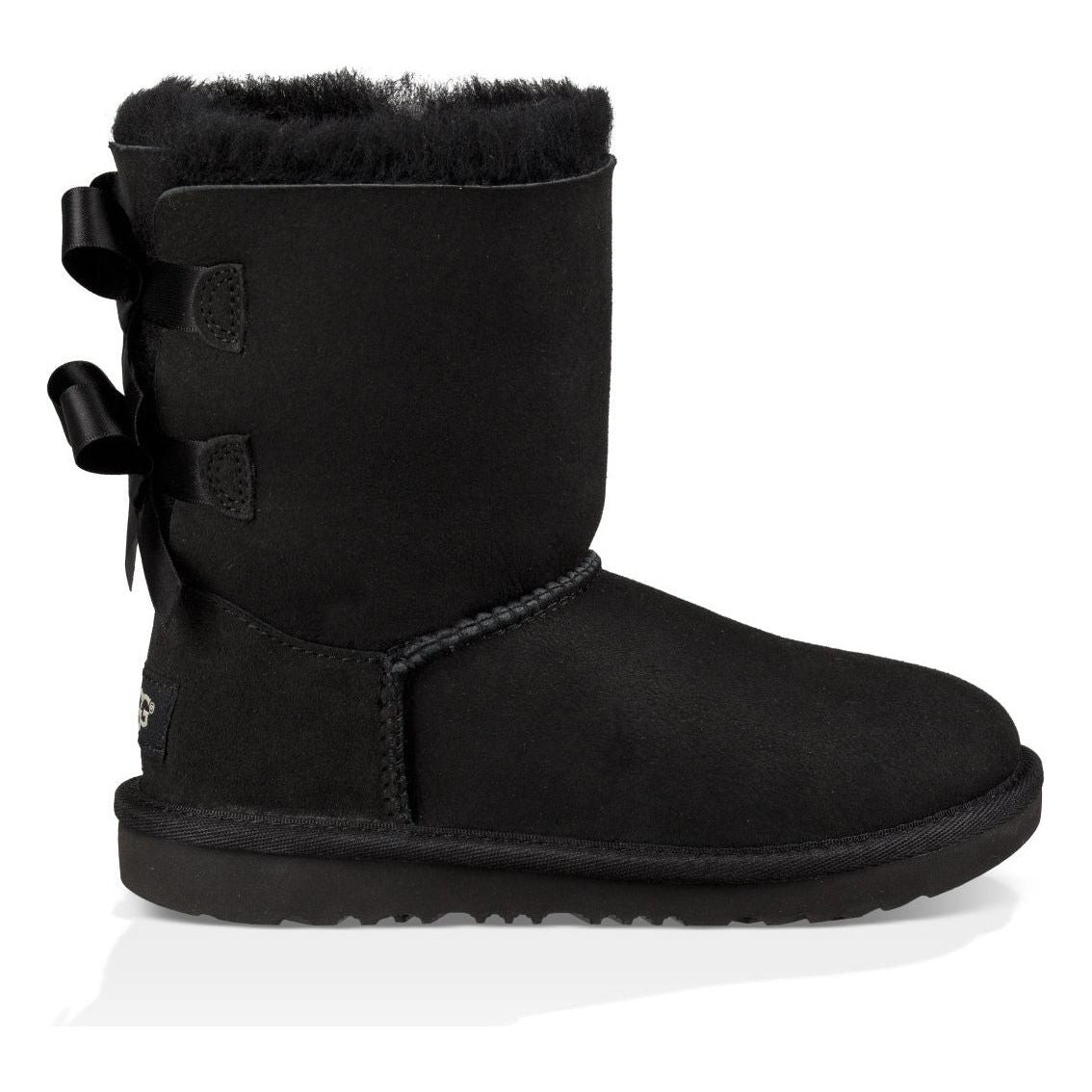 UGG Kid's Bailey Bow II Boots - Black Winter Snow Boots for Girls & Boys - Warm & Cozy for Outdoor Play & School