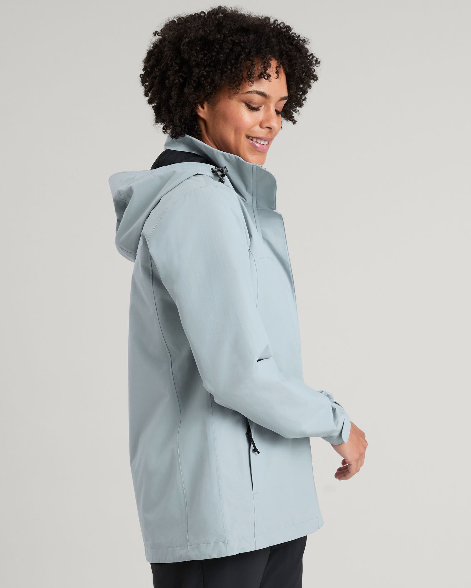 Waterproof Andulo 2-Layer Women's Rain Jacket with Ripple Design - Lightweight Windbreaker for Hiking, Commuting & Outdoor Activities
