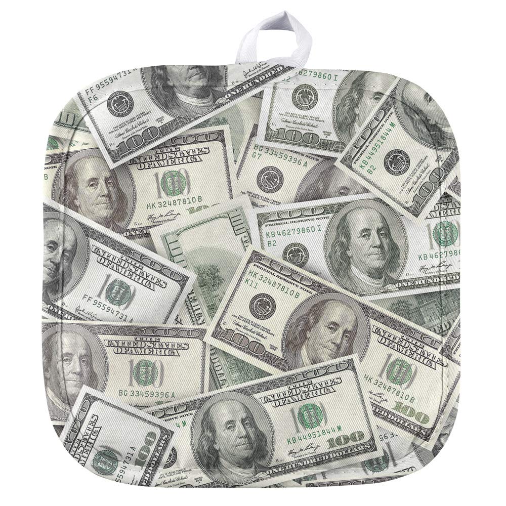 Premium Heat-Resistant Pot Holder - $100 Bills Design for Indoor & Outdoor Kitchen, BBQ, Grilling, and Camping Use