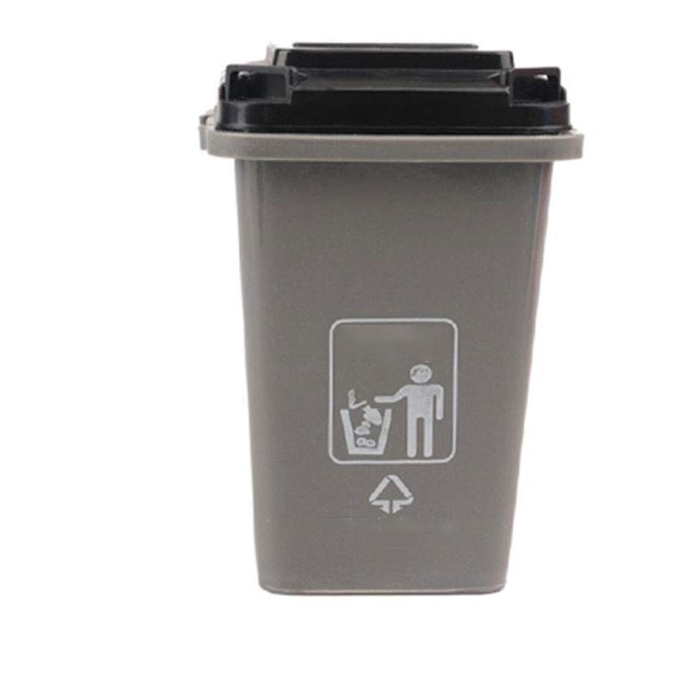 GyLazhuzizljt Mini Desktop Trash Can with Lid - Gray Small Waste Bin for Office, Home & School - Perfect for Pens, Stationery & Paper Clutter - Compact Garbage Can for Desk, Study Table & Workspace