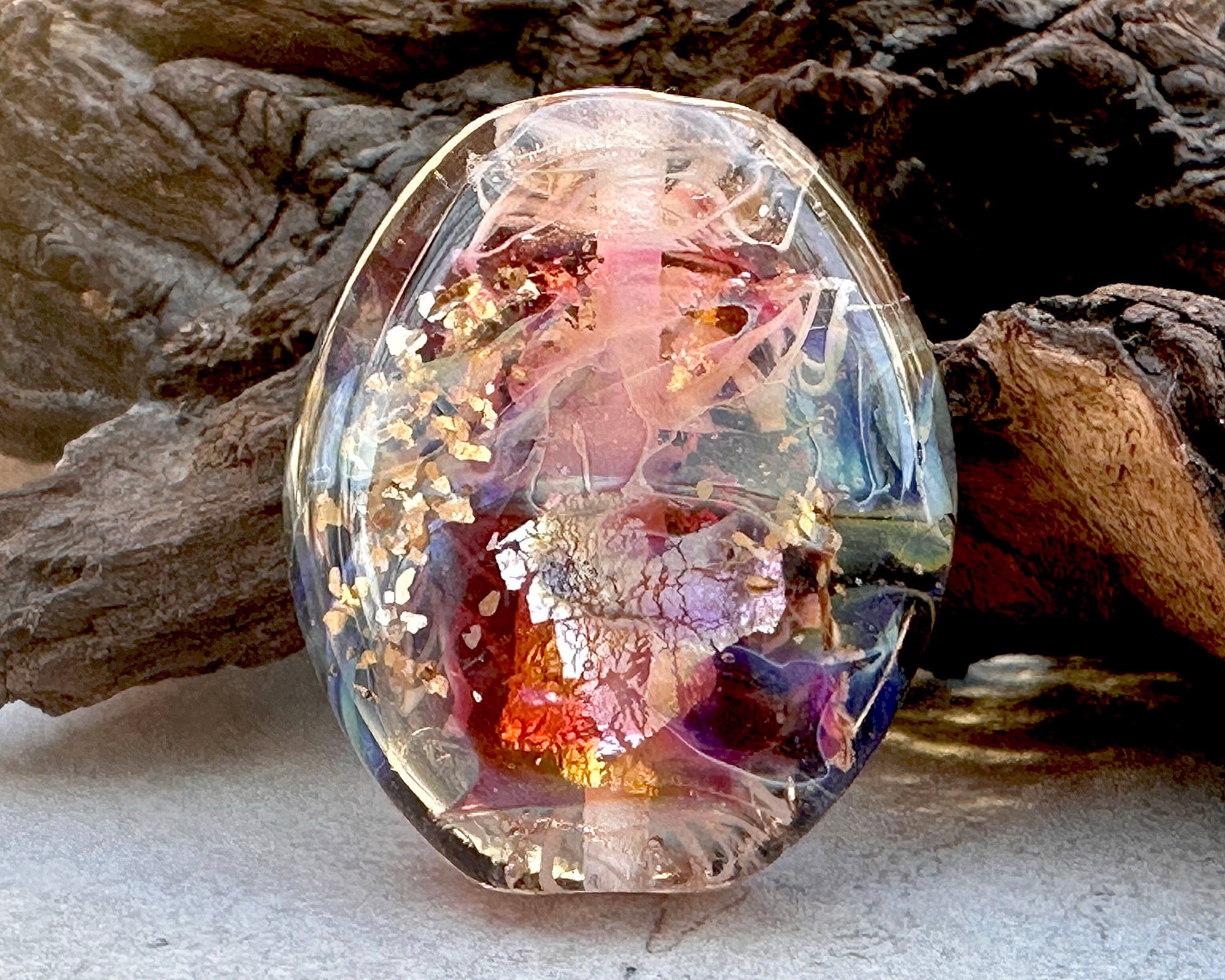 Handmade Sunset Pink Lampwork Glass Focal Bead for Jewelry Making - Perfect for Necklaces, Bracelets & DIY Craft Projects