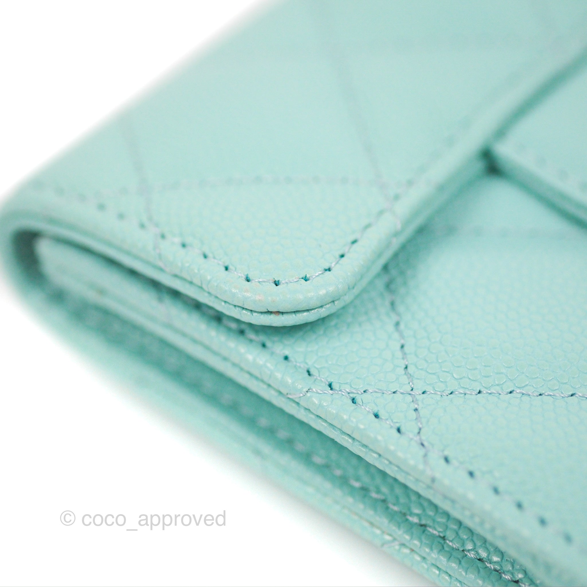 Chanel Classic Flap Coin Purse in Tiffany Blue Caviar Leather with Silver Hardware - Perfect for Everyday Use & Luxury Gift Giving