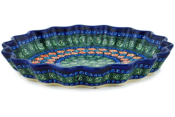 10-Inch Fluted Pie Dish - Harlequin Design | Premium Ceramic Baking Pan for Pies, Tarts & Quiches | Perfect for Holidays, Parties & Home Baking