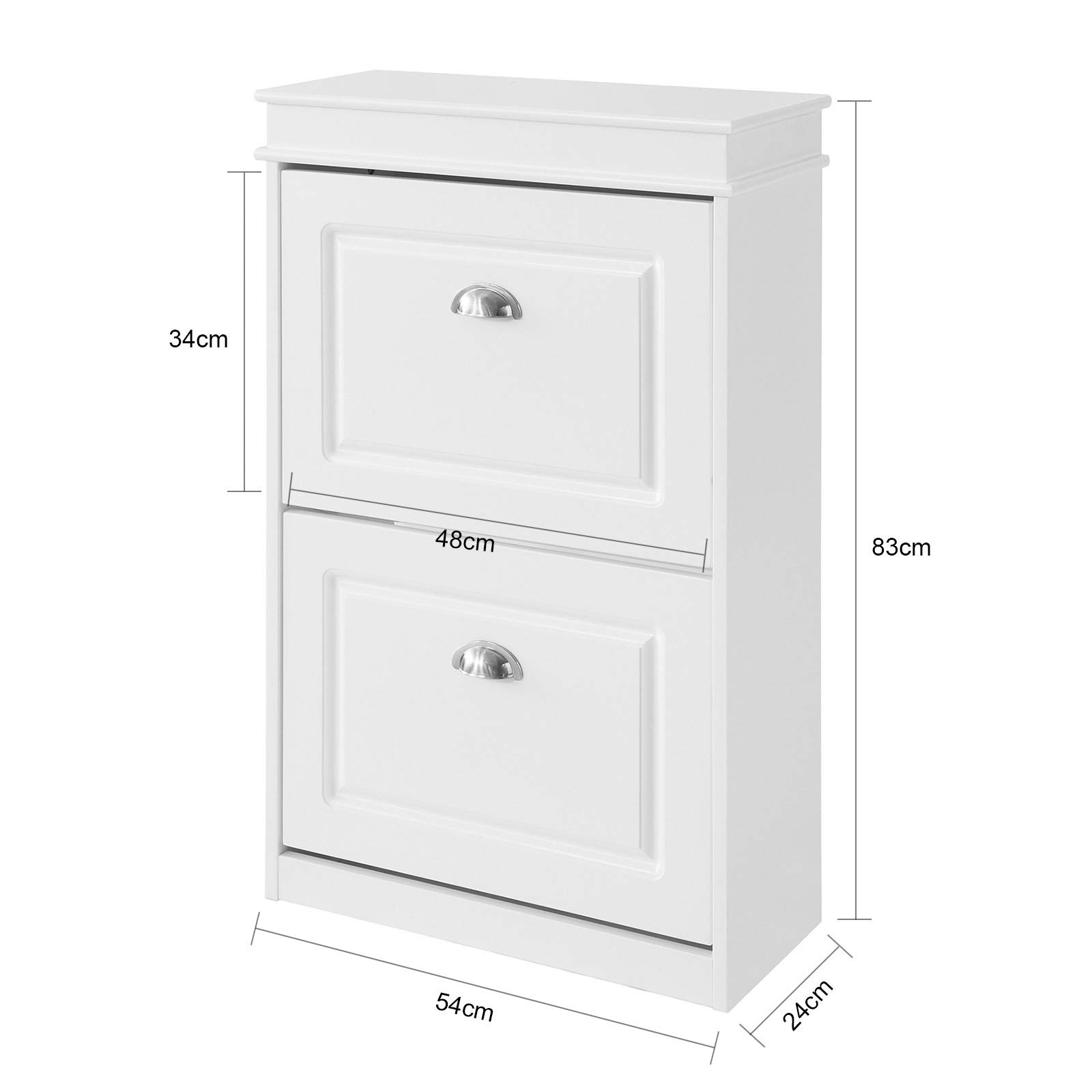 Haotian White Shoe Bench and Storage Cabinet with Cushion Seat - FSR82-L-W & FSR78-W Models - Perfect for Entryway, Mudroom, and Bedroom Organization