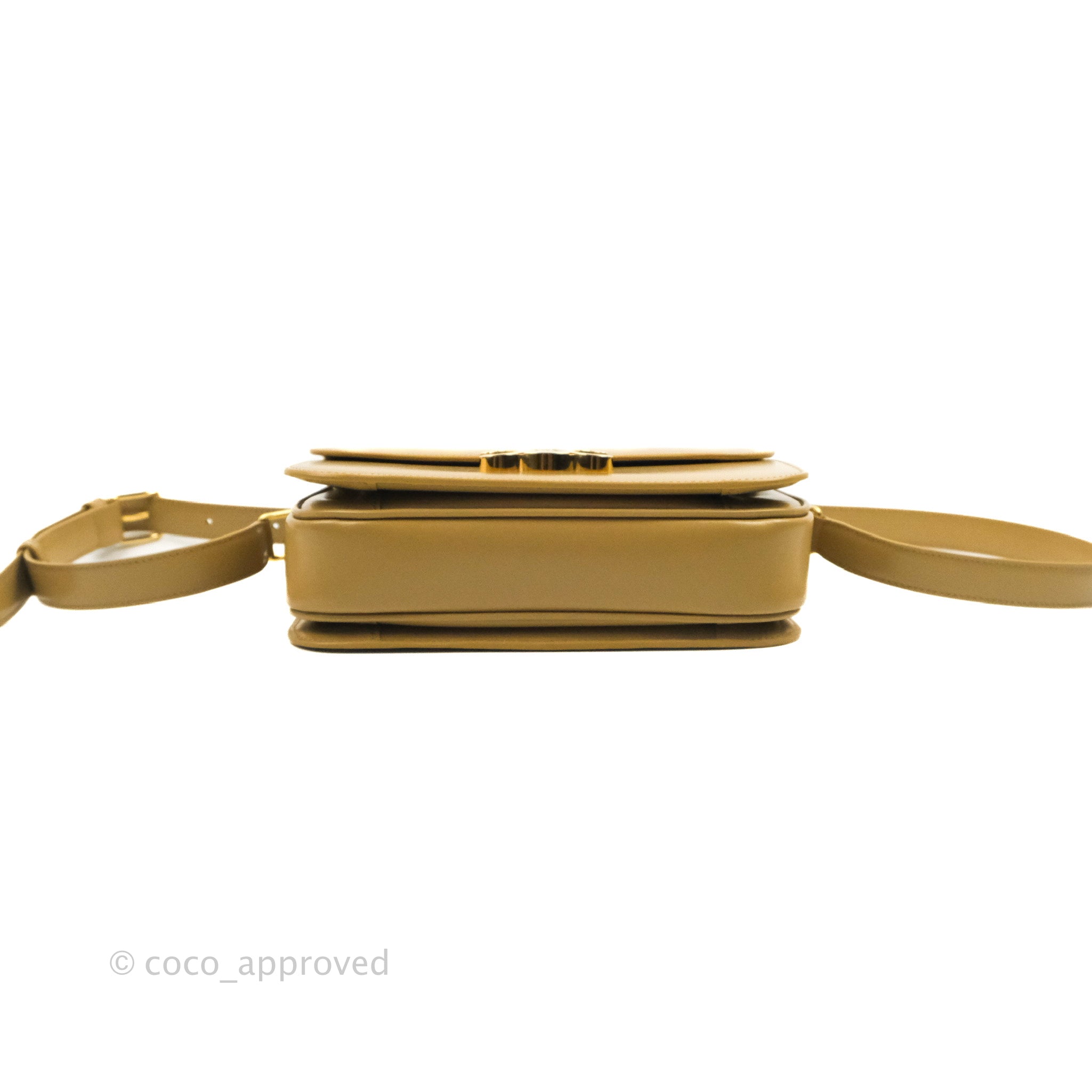 Celine Medium Triomphe Bag in Olive Green Shiny Calfskin Leather - Luxury Shoulder Bag for Women, Perfect for Work, Evening Events & Travel Accessories