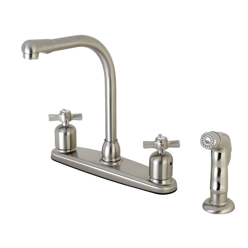 Kingston Brass FB755ZXSP Millennium 8 Inch Centerset Kitchen Faucet with Pull-Down Sprayer - Modern Design for Sink, Dishwashing & Food Prep (Oil-Rubbed Bronze Finish)