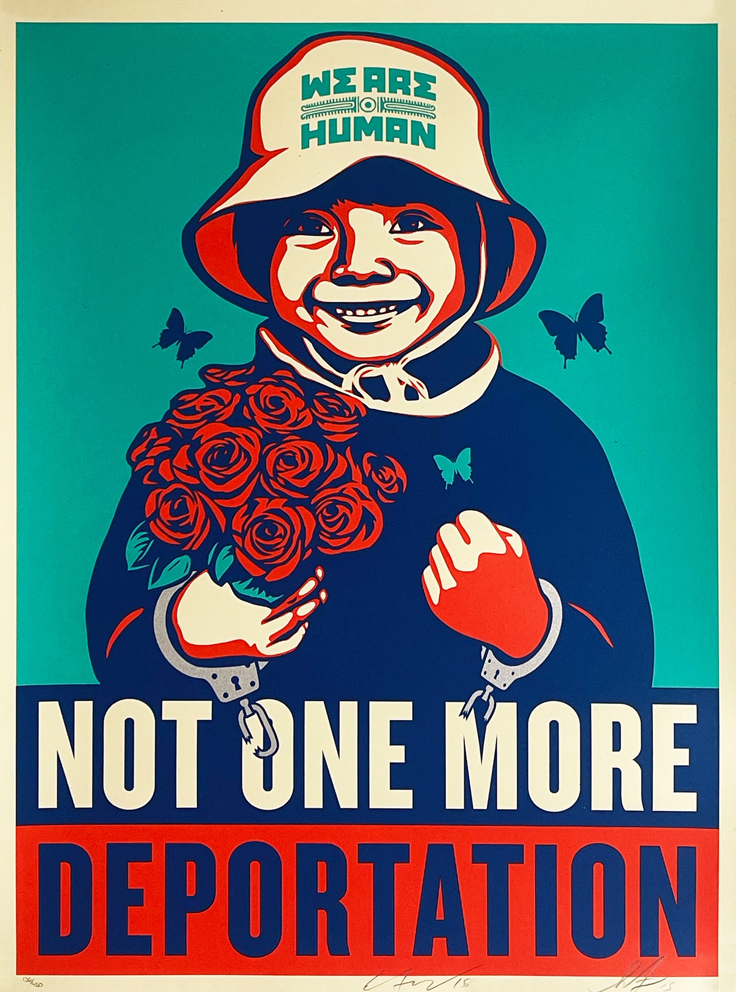 ERNESTO YERENA x SHEPARD FAIREY 'Not One More' (2015) Limited Edition Screen Print - Protest Art, Social Justice Wall Decor, Home & Office Display