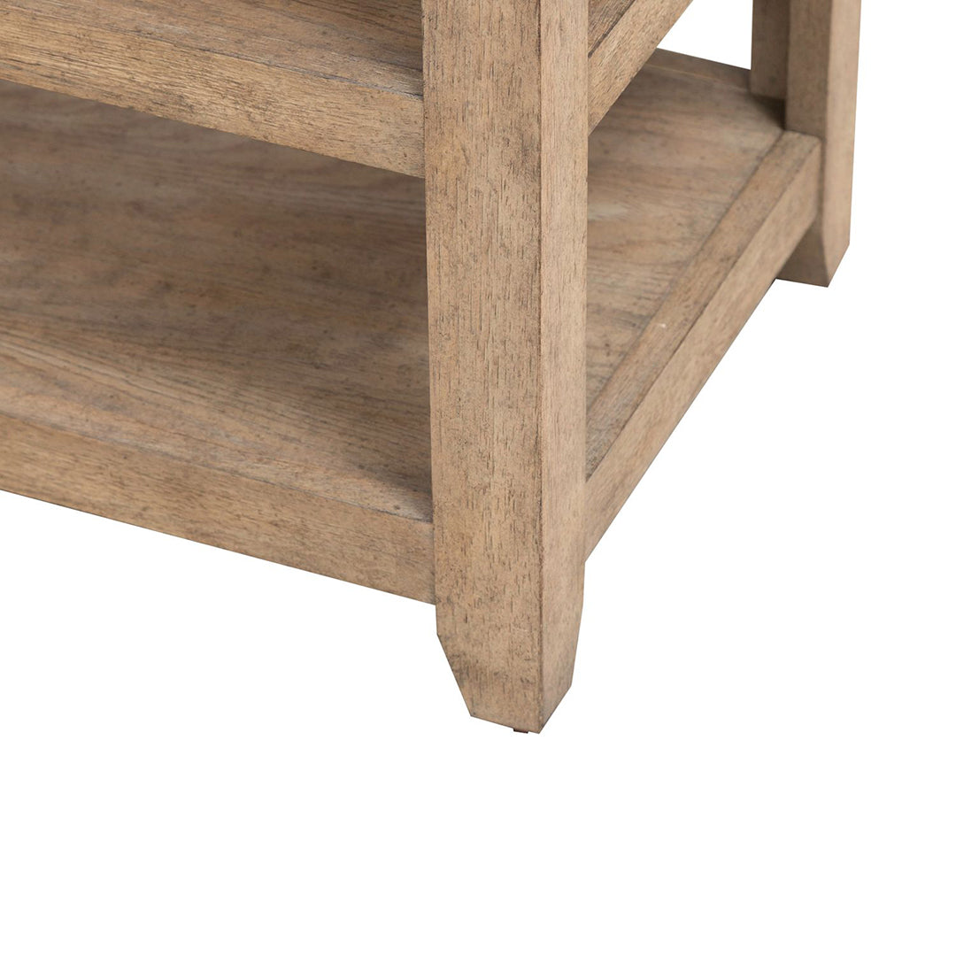 Millstone Side Table - Modern End Table with Storage Shelf for Living Room, Bedroom, or Office - Perfect for Coffee, Books, and Decor