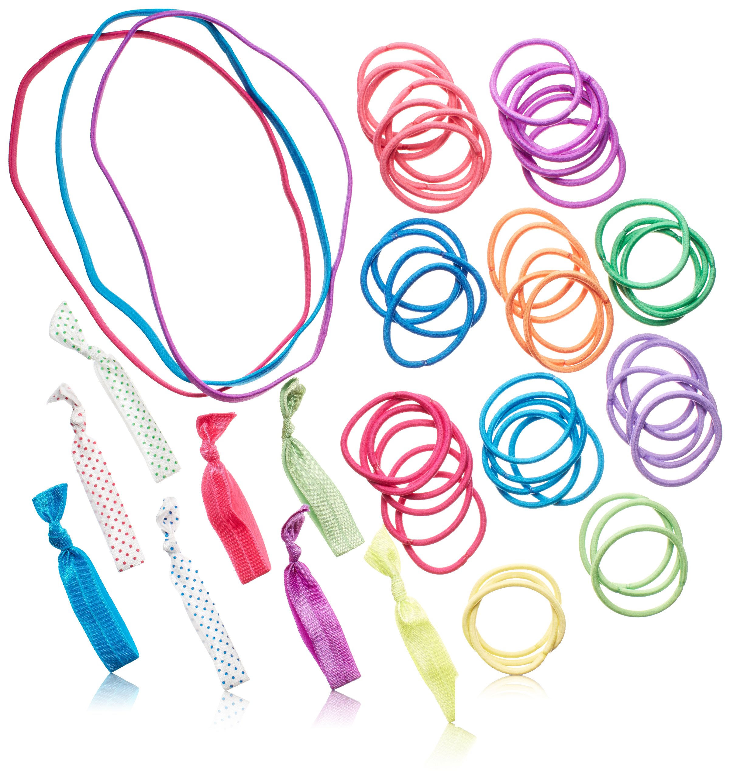 Goody Ouchless Elastic Hair Ties Value Pack - 60 Count Candy Coated Hair Bands for Women & Girls - No Damage Hair Accessories for Ponytail, Braids & Workout