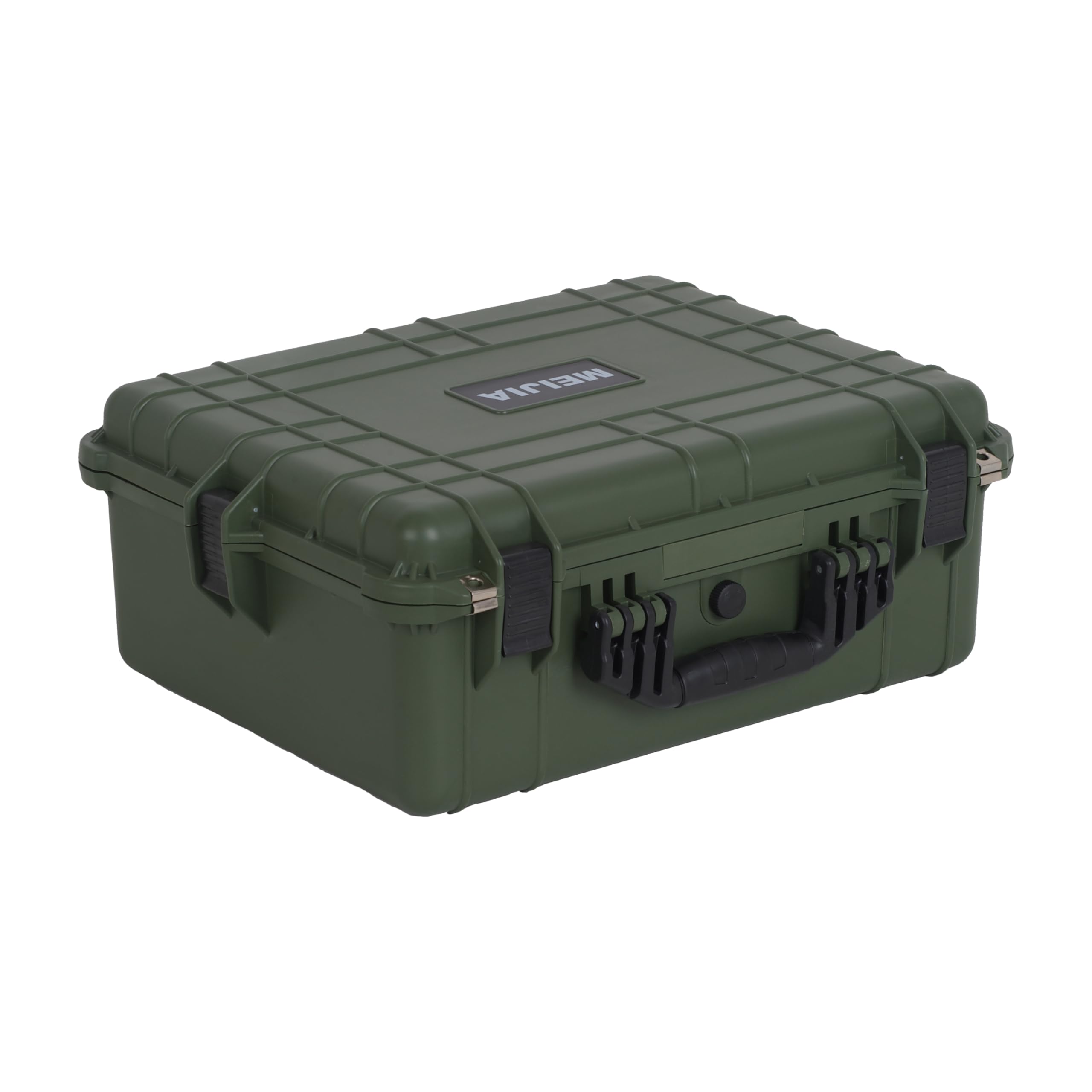 MEIJIA 20.62x16.85x8.11in Waterproof Hard Protective Case with Customizable Foam Insert - All-Weather Durable Storage for Drones, Cameras & Equipment (Green) - Perfect for Travel, Outdoor Adventures & Professional Gear Protection