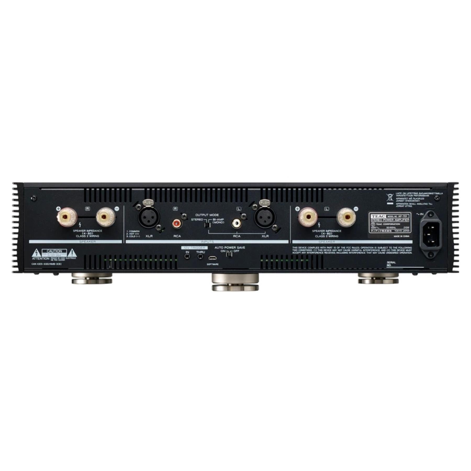 TEAC AP-701 Stereo Power Amplifier - 100W x 2 High-Fidelity Audio Amplifier for Home Theater & Hi-Fi Systems (Black) - Perfect for Audiophiles, Music Studios & Home Entertainment Setups