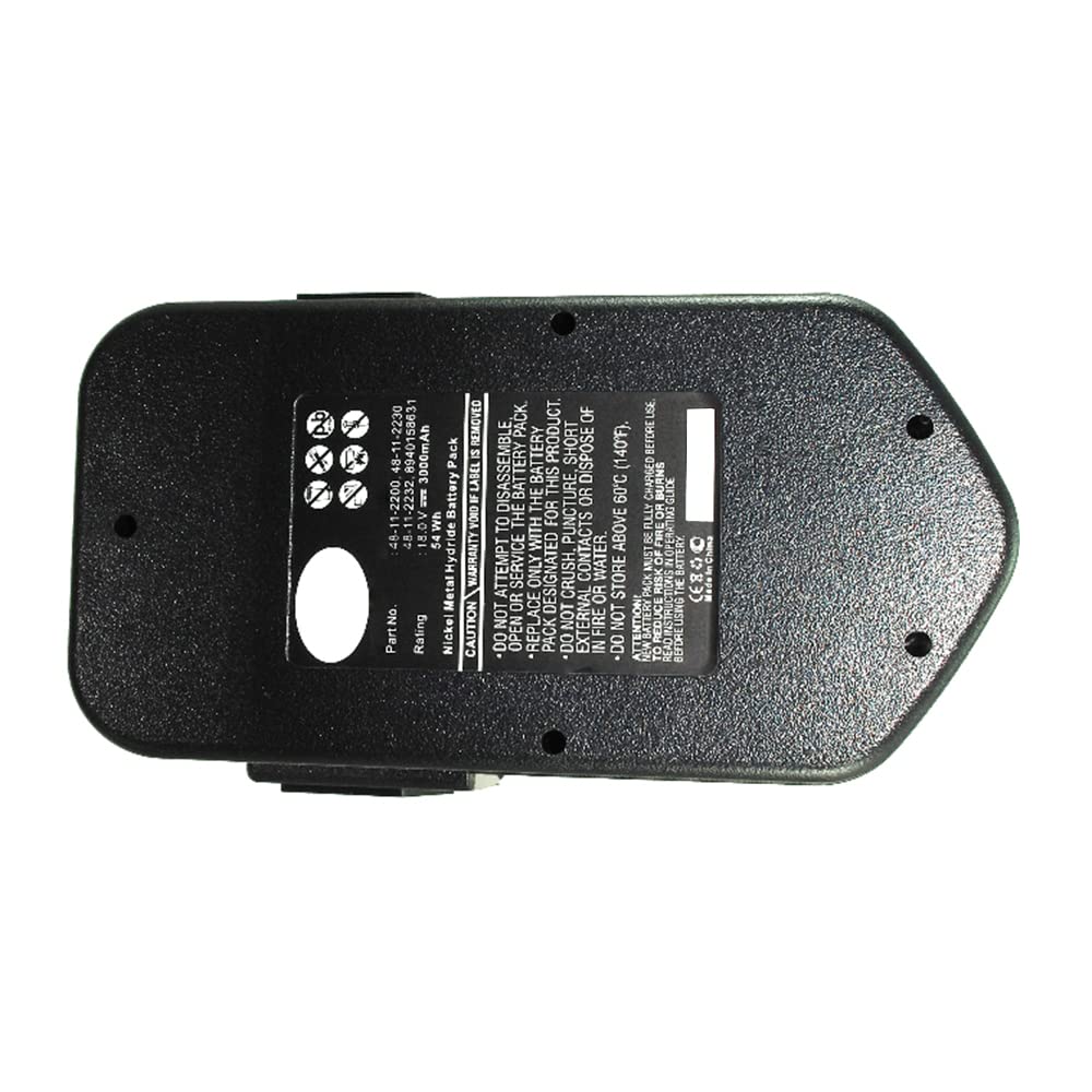 Synergy Digital 18V 3000mAh Ni-MH Replacement Battery for Milwaukee PWS 18 Power Tools - Ultra High Capacity, Compatible with AEG Batteries - Perfect for Drilling, Sawing, and DIY Home Improvement Projects