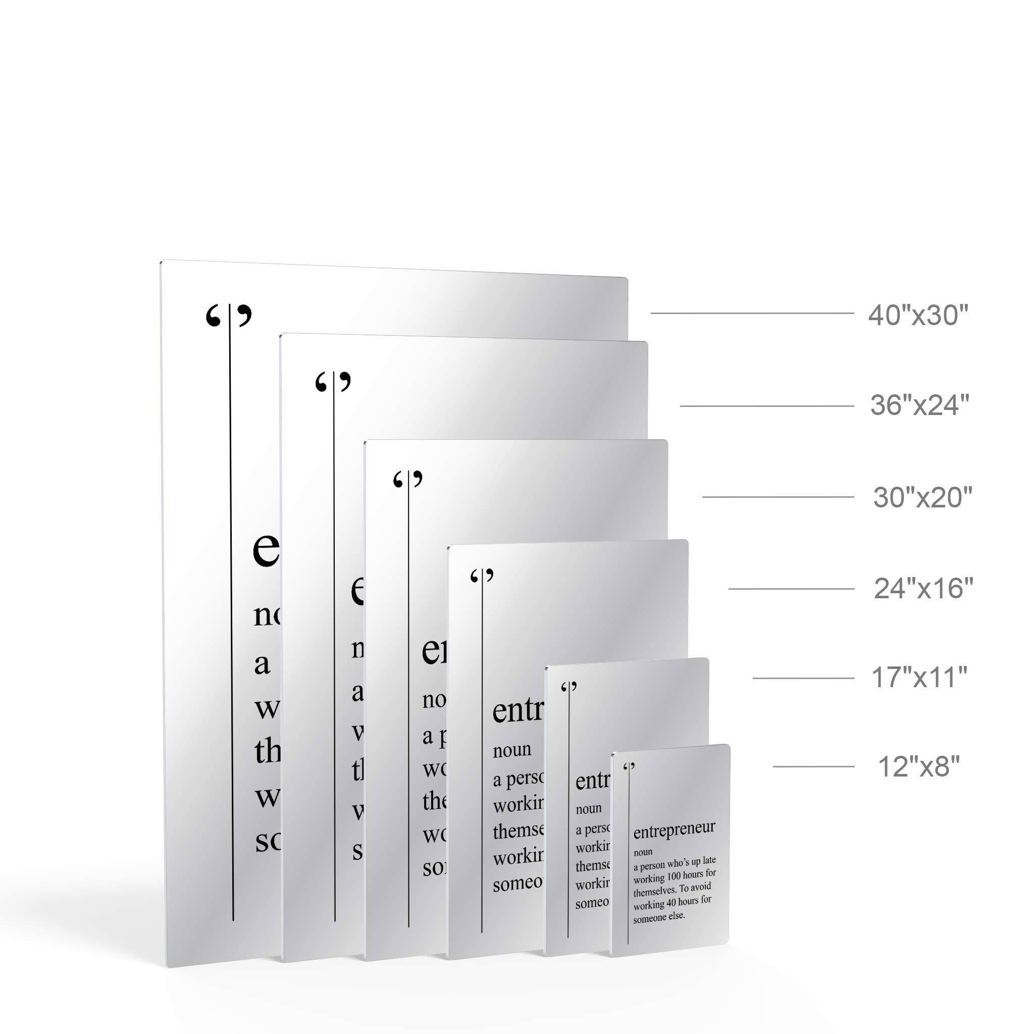 Smile Art Design Entrepreneur Definition Black & White Dictionary Motivational Metal Wall Art - Inspirational Office & Living Room Decor - 36x24 Inch Ready to Hang Gift for Entrepreneurs & Business Owners | Perfect for Home Offices, Workspaces & Startup Gifts