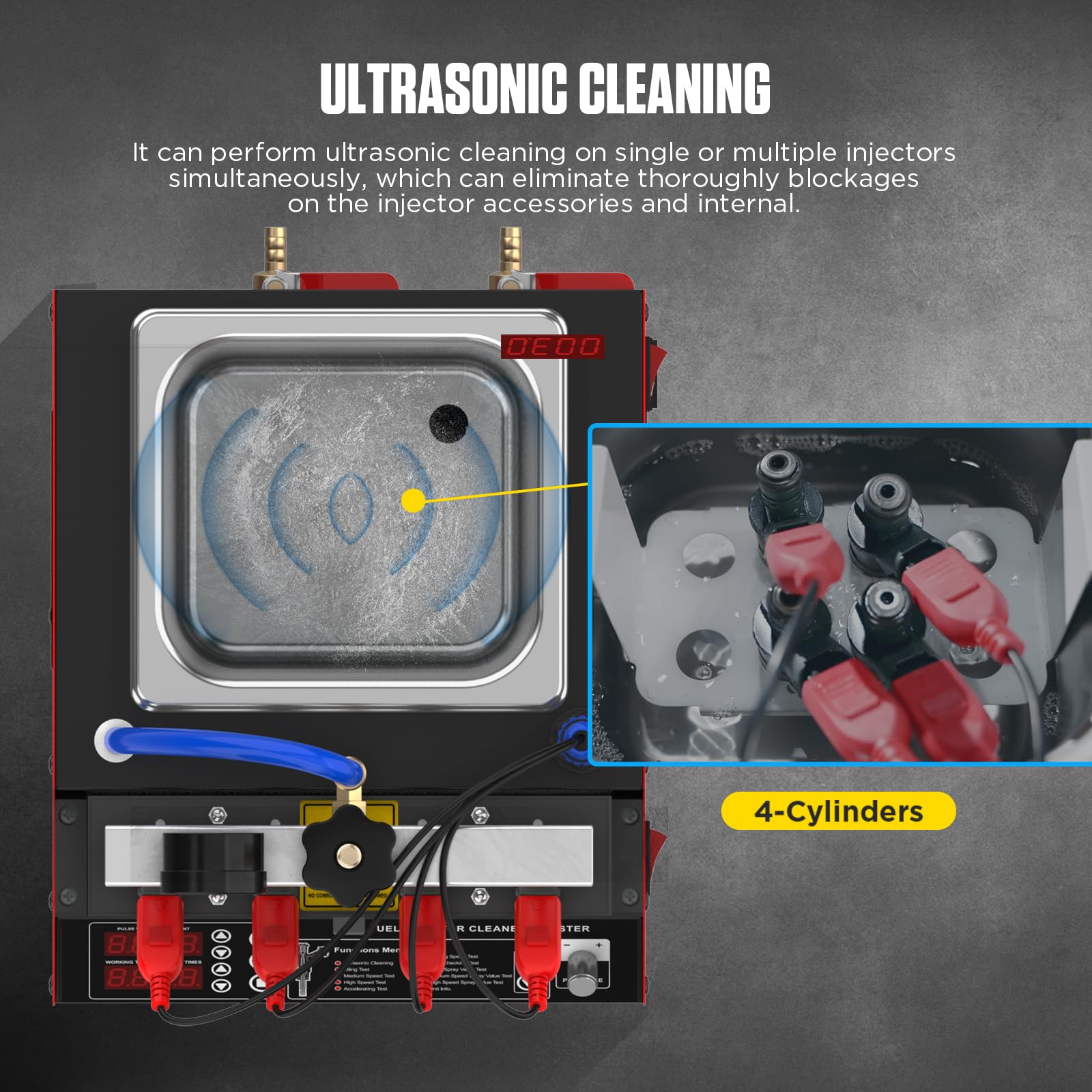 CT160 Heated Fuel Injector Cleaner & Tester Kit - 4-Cylinder GDI Piezo Nozzle Cleaning Machine with 11 Functions (110V) | Professional Automotive Maintenance Tool for Gasoline Direct Injection Systems | Perfect for Mechanics, DIY Car Enthusiasts & Auto Repair Shops