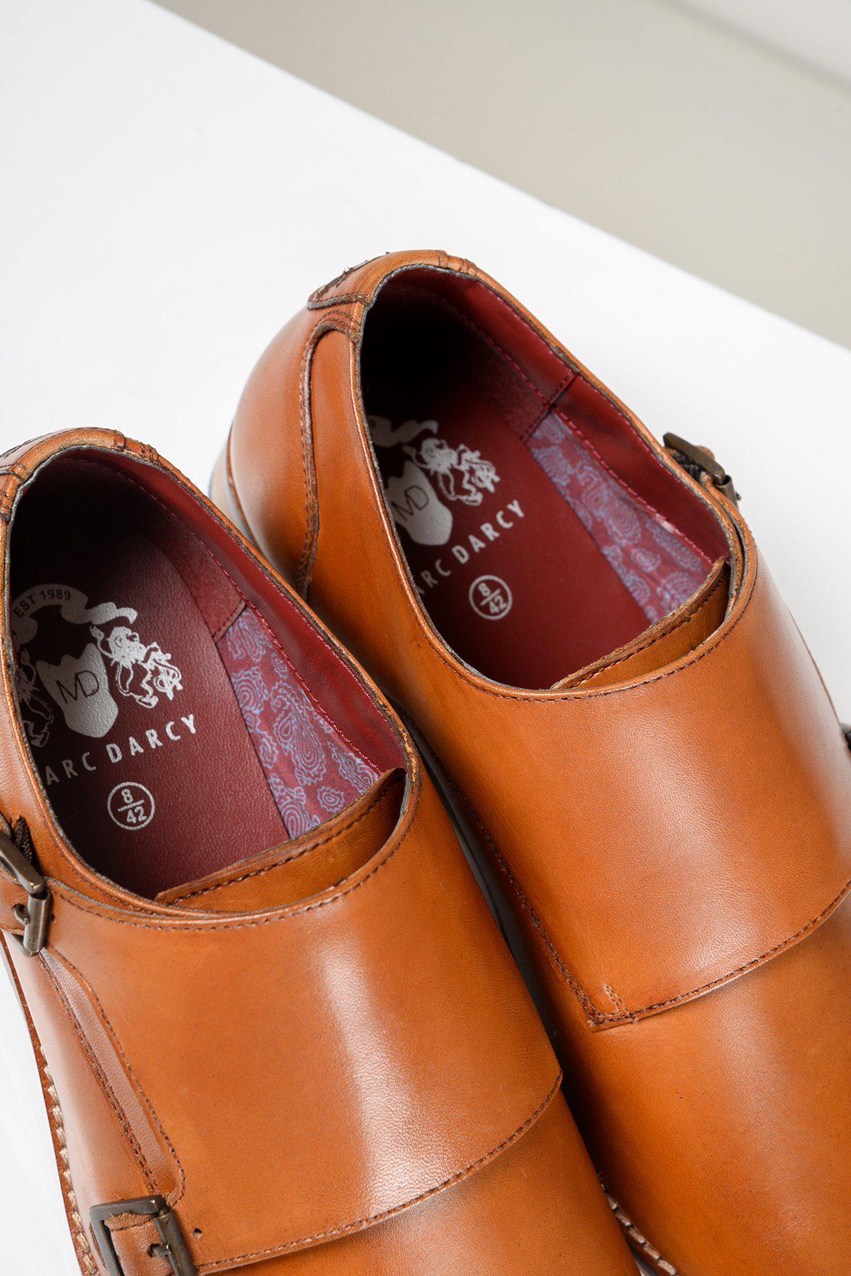 Harris Tan Leather Double Strap Monk Shoes for Men - Classic Dress Shoes for Business, Office & Formal Occasions