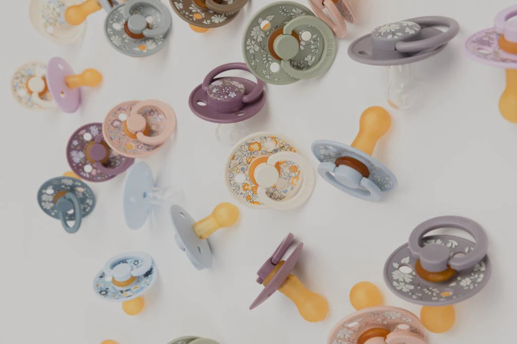 BIBS x Liberty London Round Pacifiers Twin Pack - Soft & Safe Baby Soothers for Daytime & Nighttime Comfort