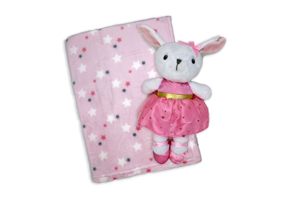 Ornella's Baskets Baby Girl Gift Set - Premium Tahari Blanket, 3 Adorable Onesies & More | Newborn Shower Present, Christening Gift, First Birthday Celebration